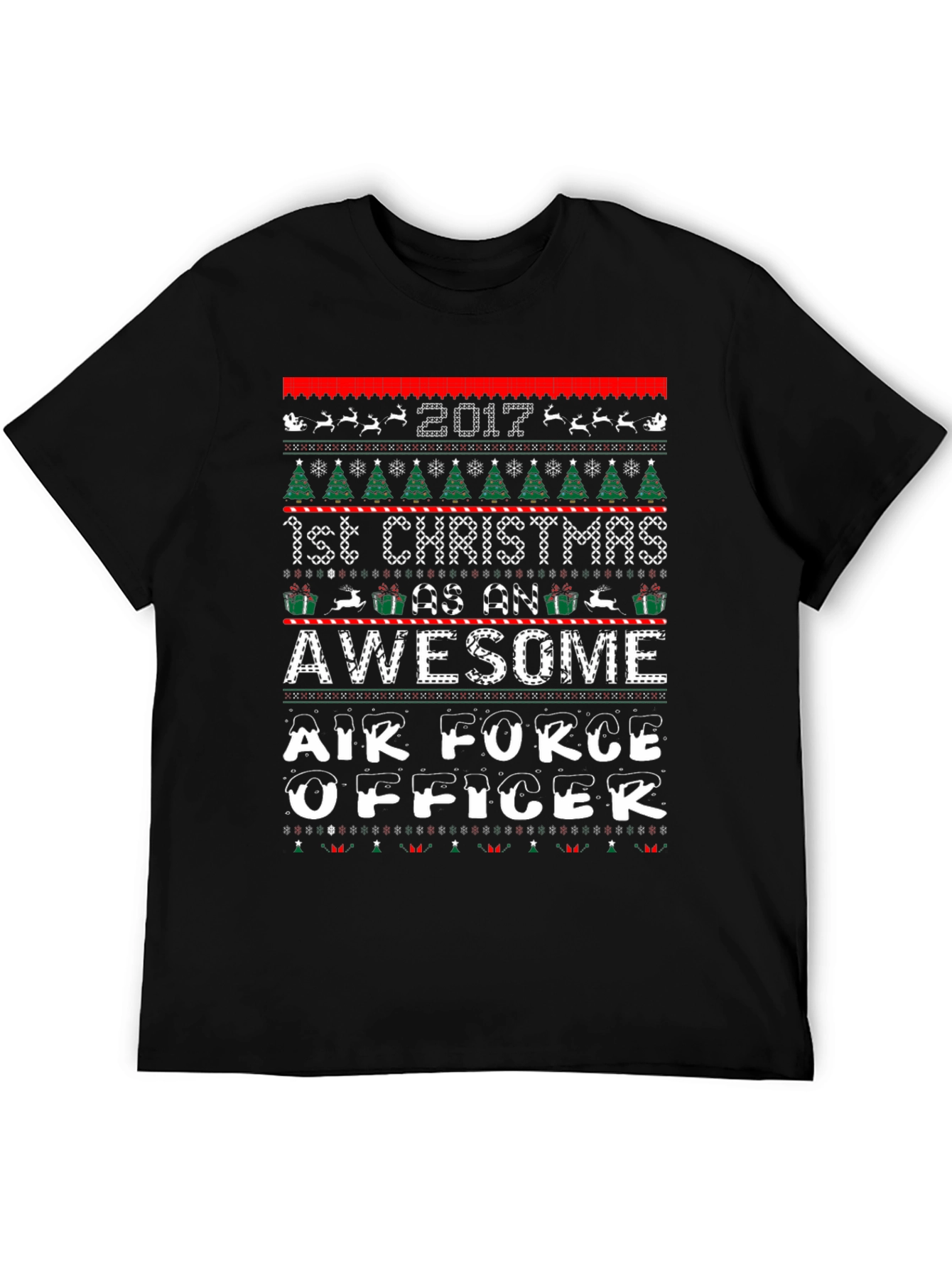 Air Force Officer 1st Christmas Ugly Sweater T-Shirt