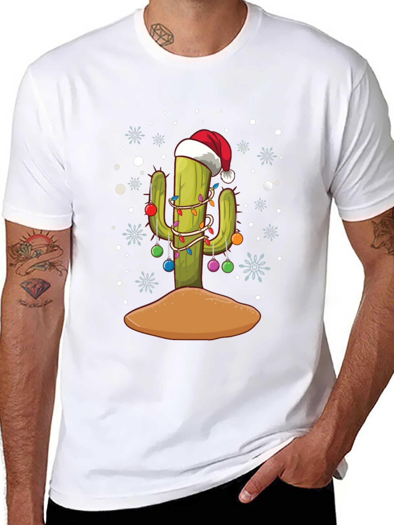 Festive Cactus Holiday T-Shirt