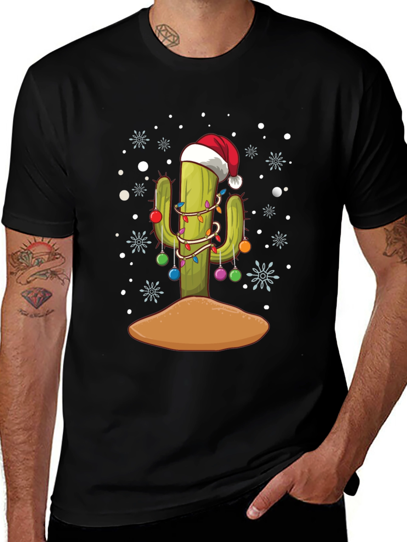 Festive Cactus Holiday T-Shirt