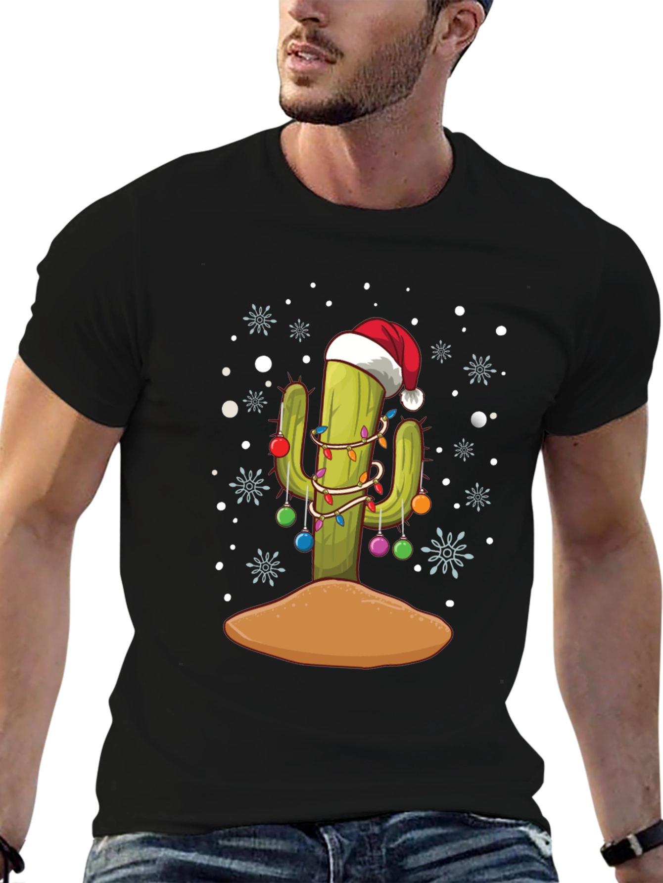 Festive Cactus Holiday T-Shirt