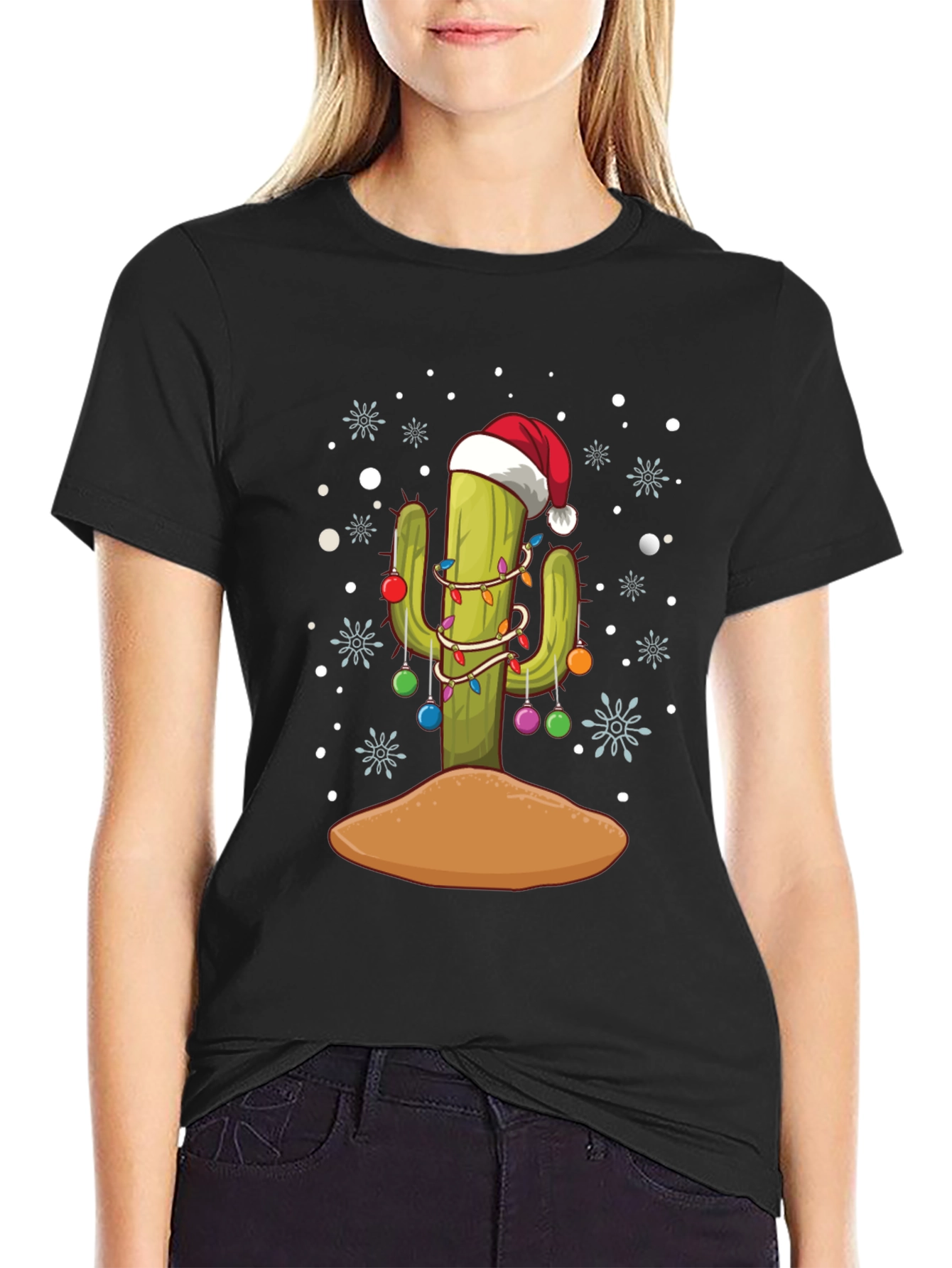Festive Cactus Holiday T-Shirt