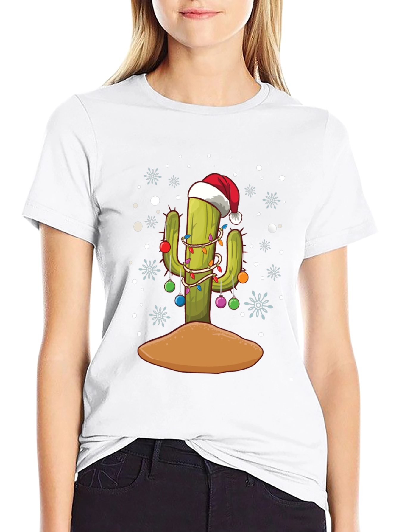 Festive Cactus Holiday T-Shirt