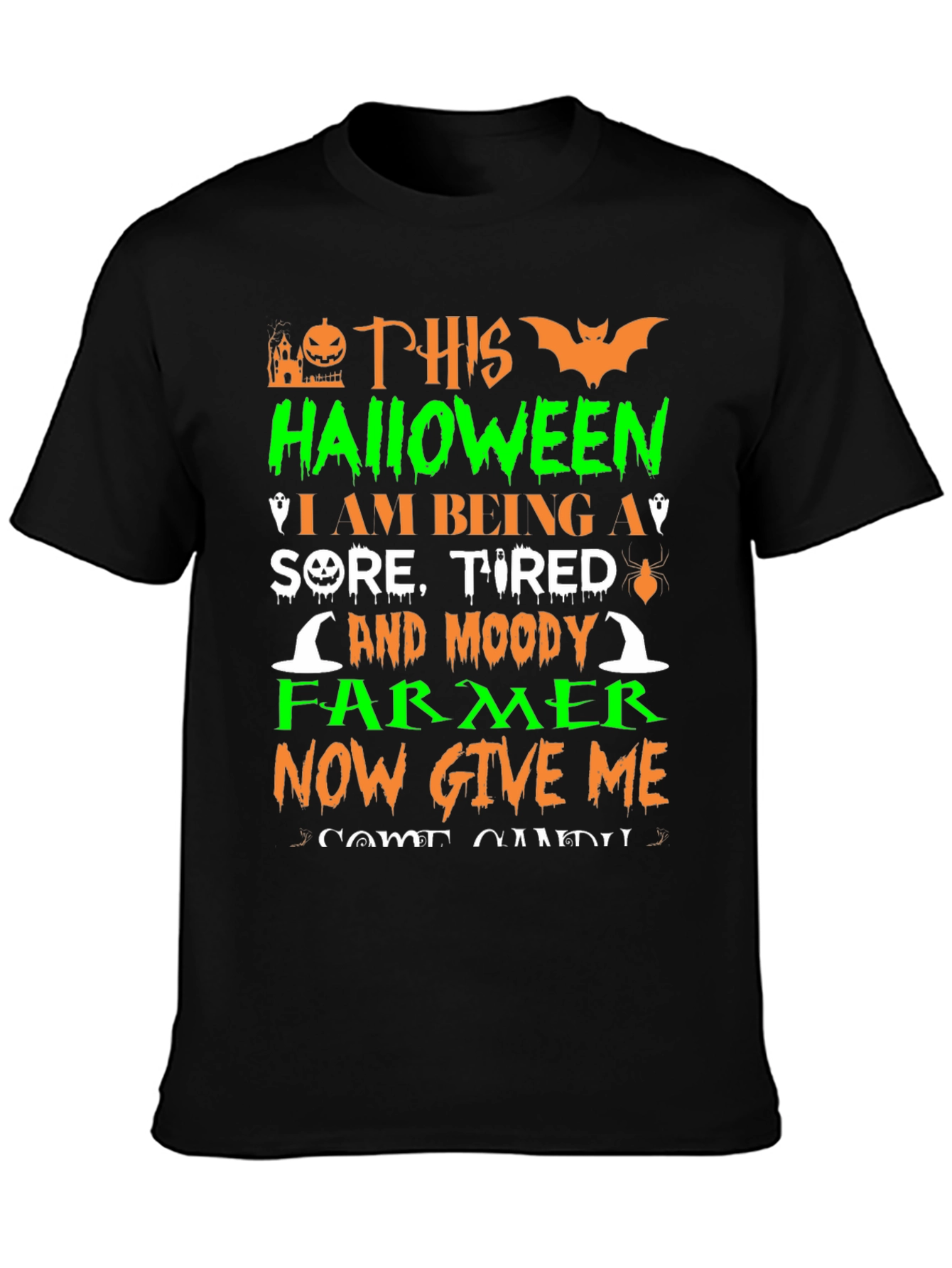 Halloween Sore Tired Moody Farmer T-Shirt