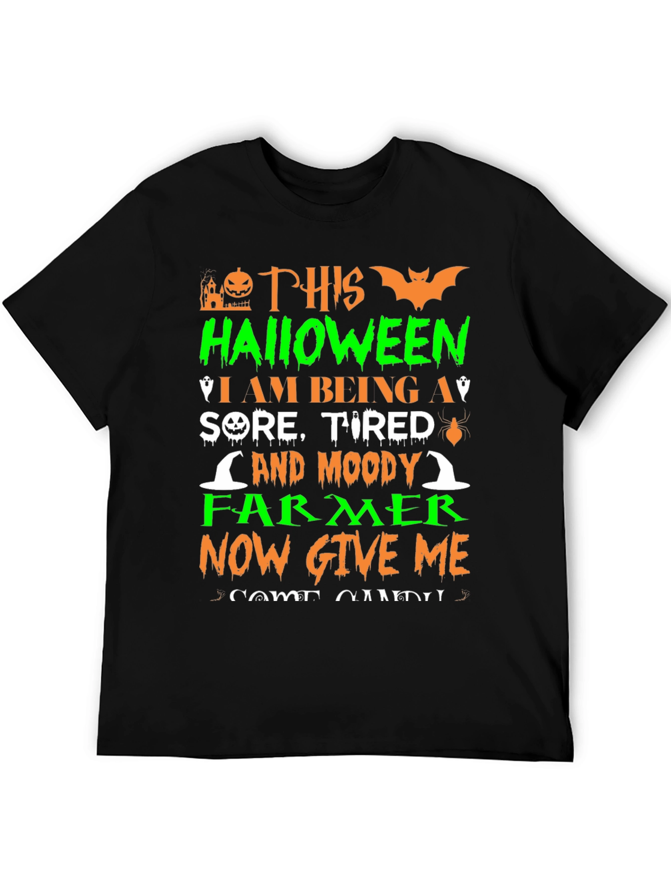 Halloween Sore Tired Moody Farmer T-Shirt