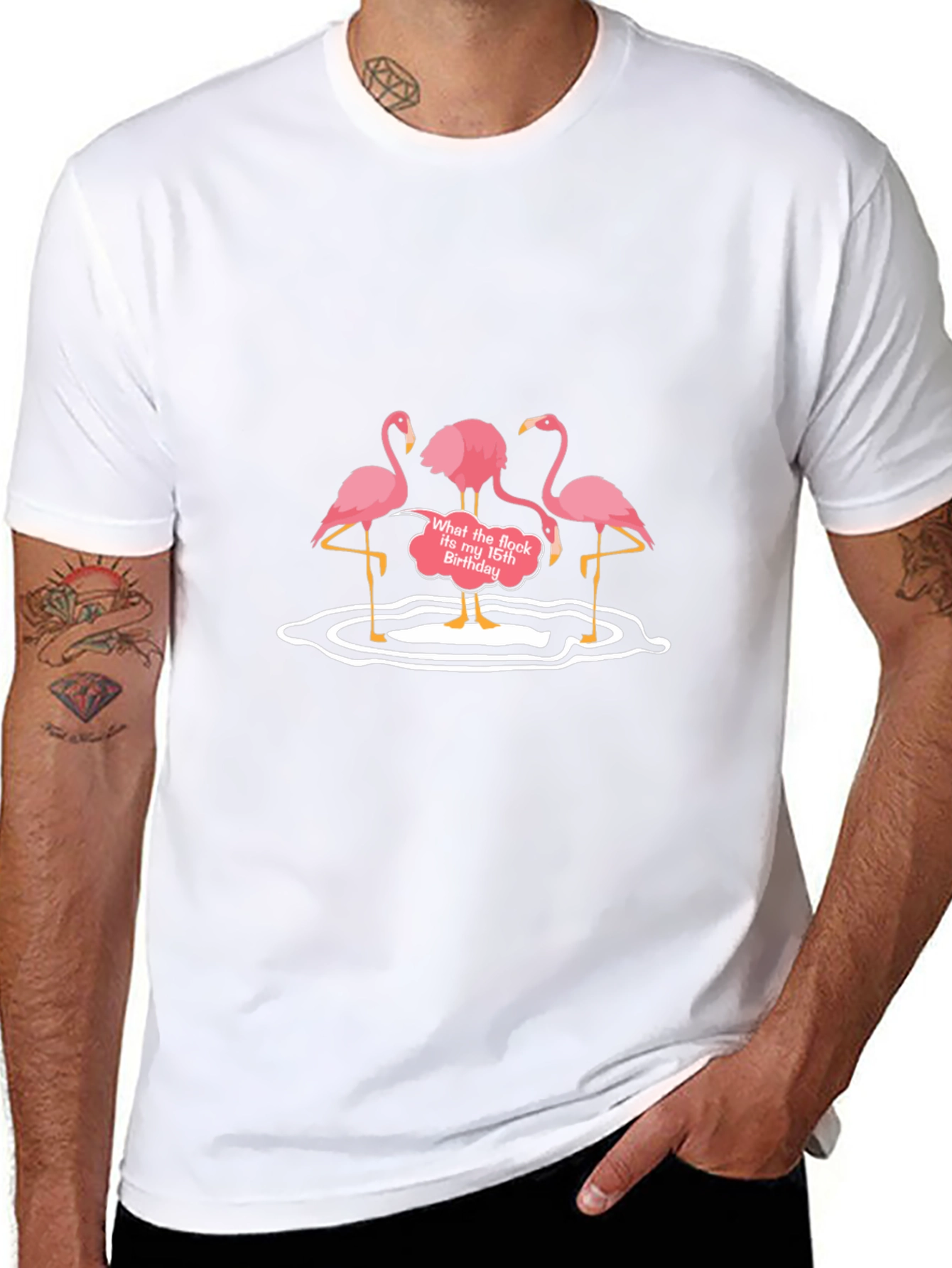 Funny Flamingo Birthday Graphic Tee