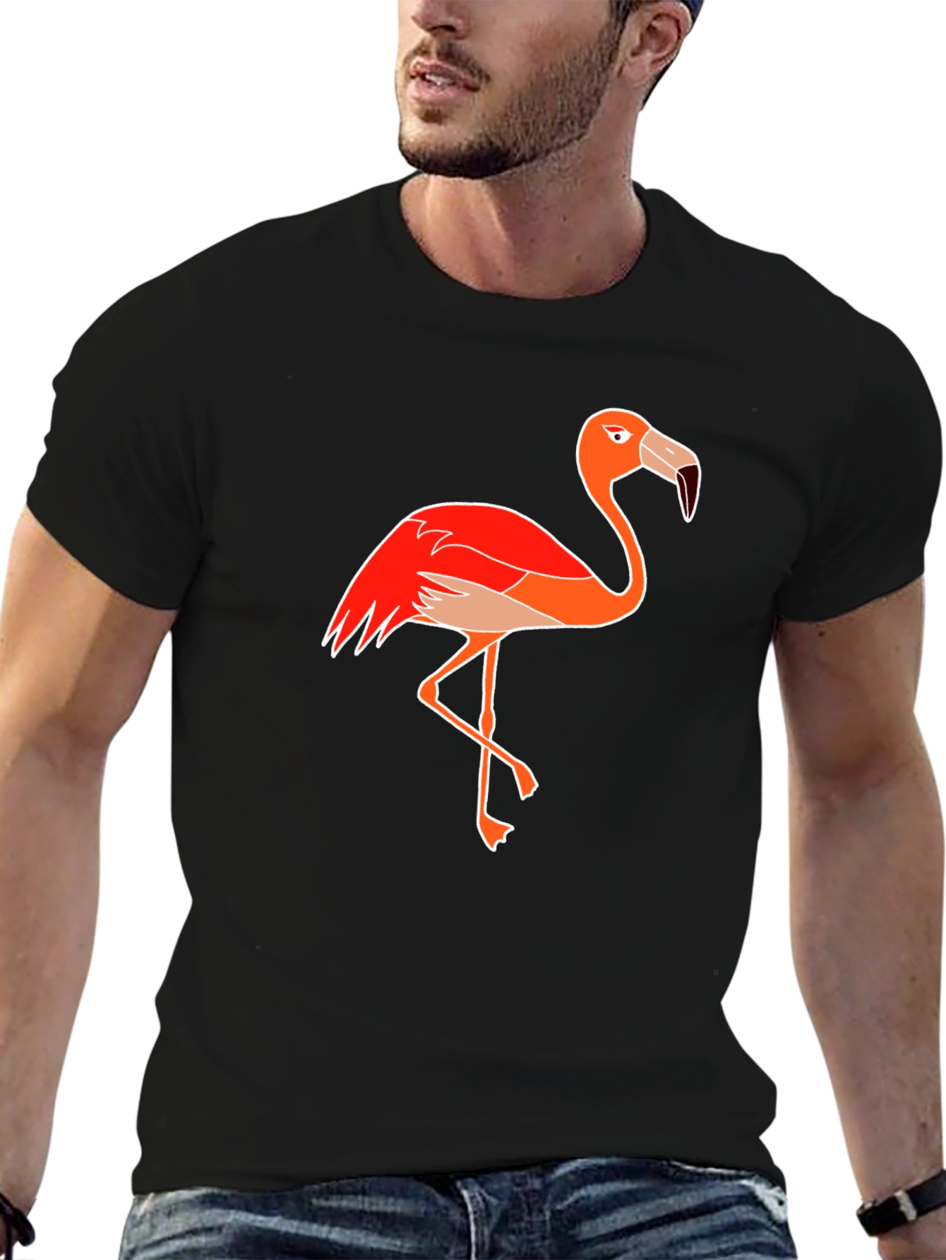 Flamingo Graphic Tee - Quirky Bird Design