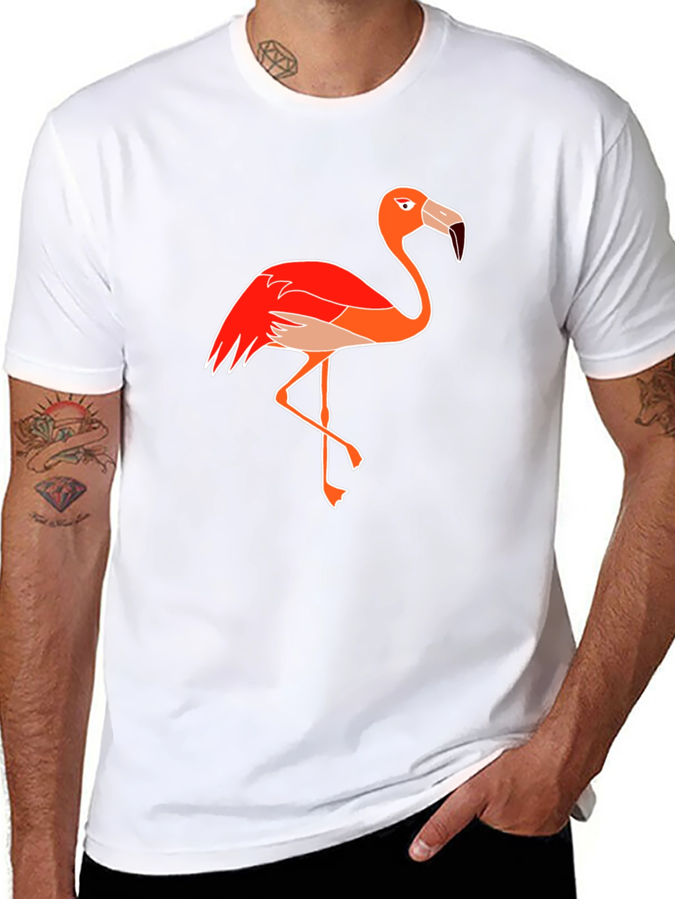Flamingo Graphic Tee - Quirky Bird Design