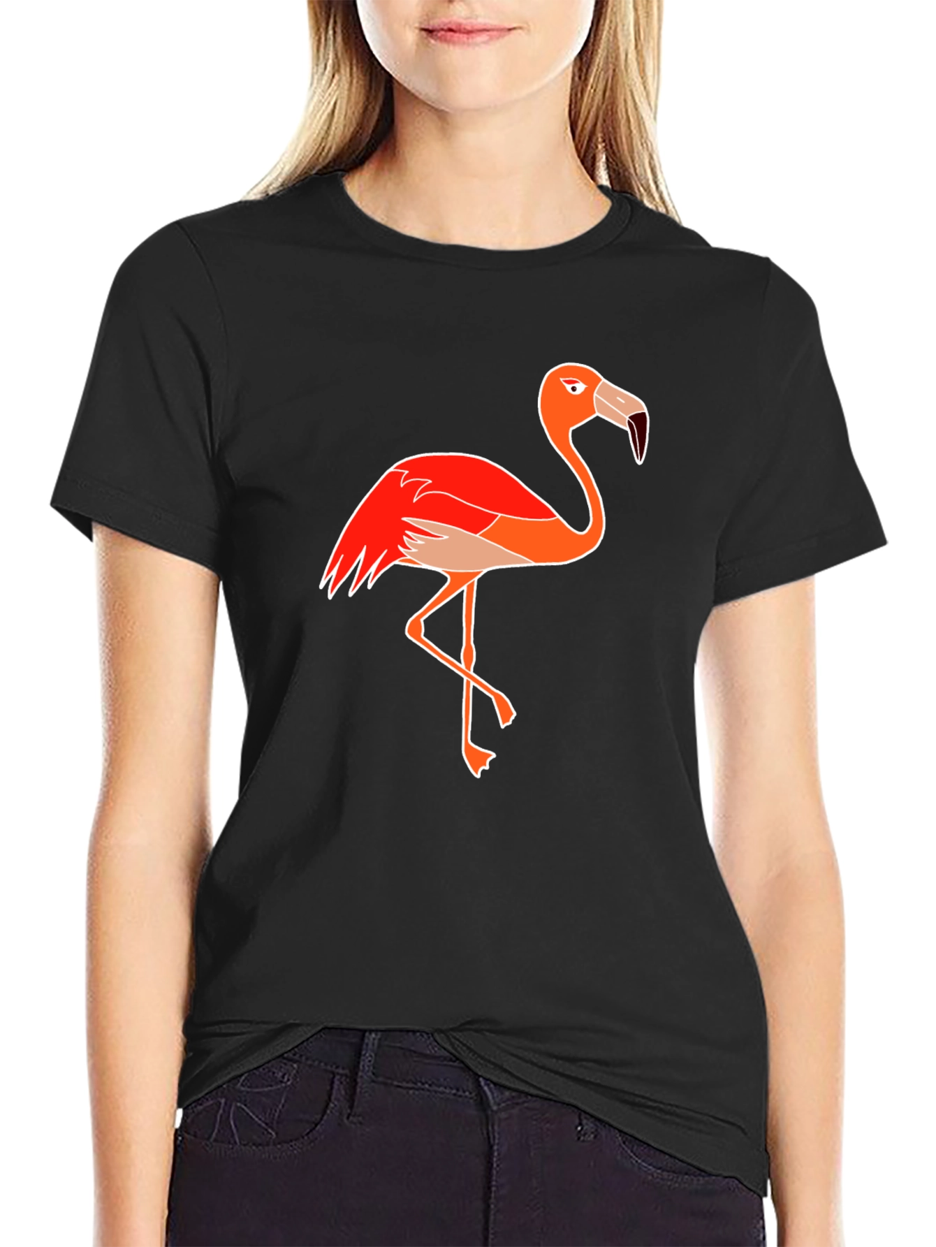 Flamingo Graphic Tee - Quirky Bird Design