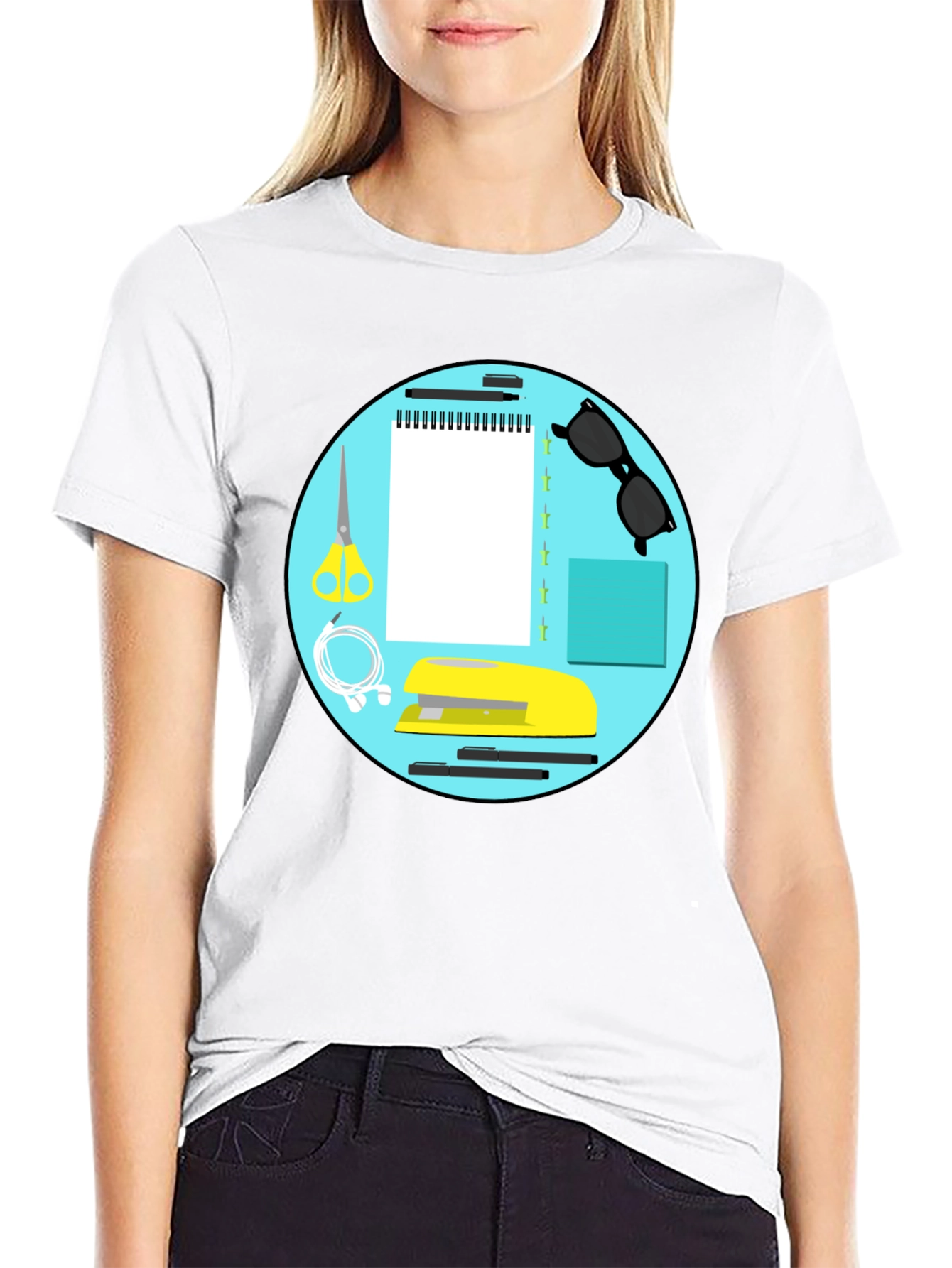 Stationery Circle Graphic Tee - Black