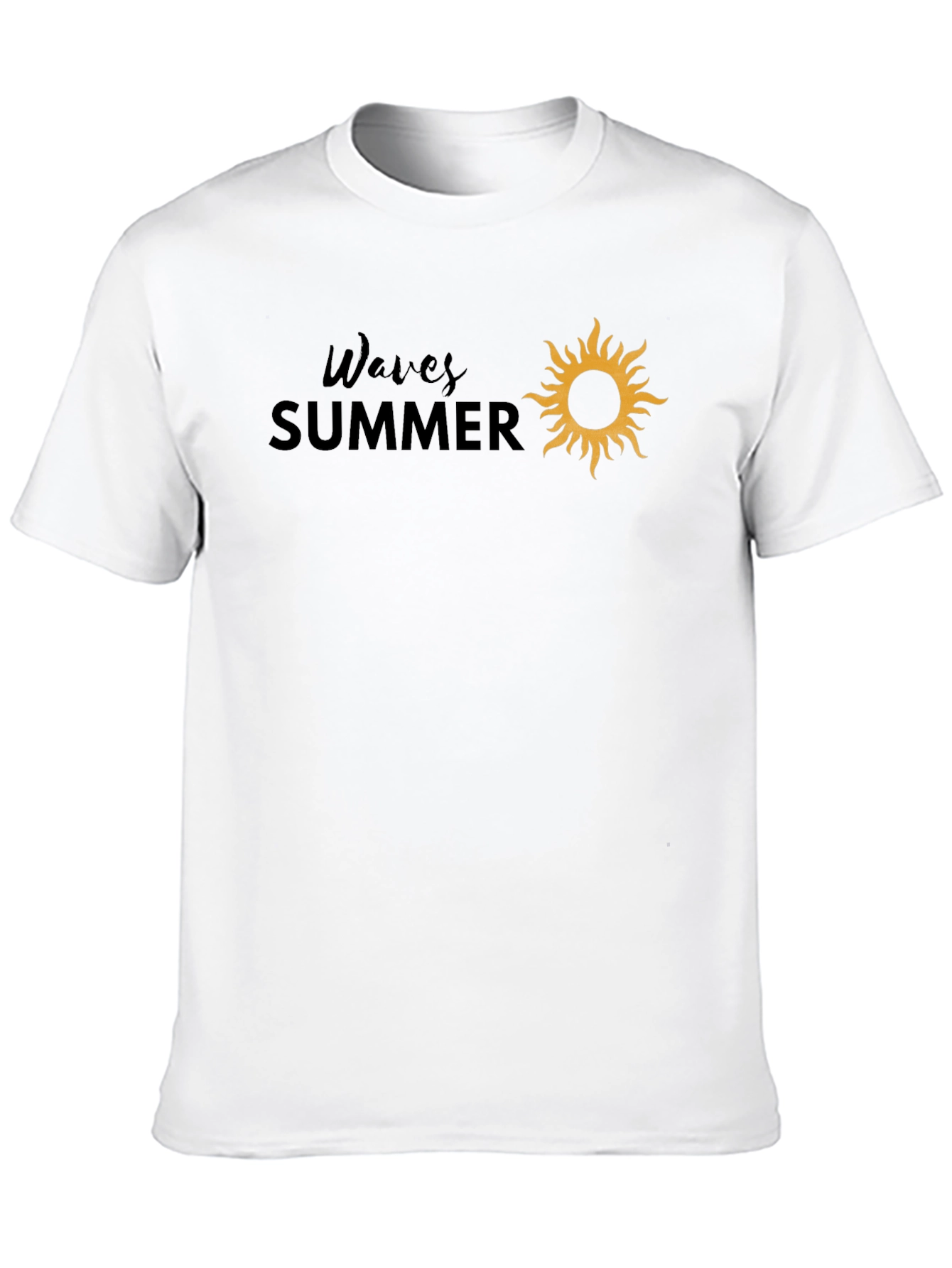 Waves Summer Graphic Tee - Black Cotton T-Shirt