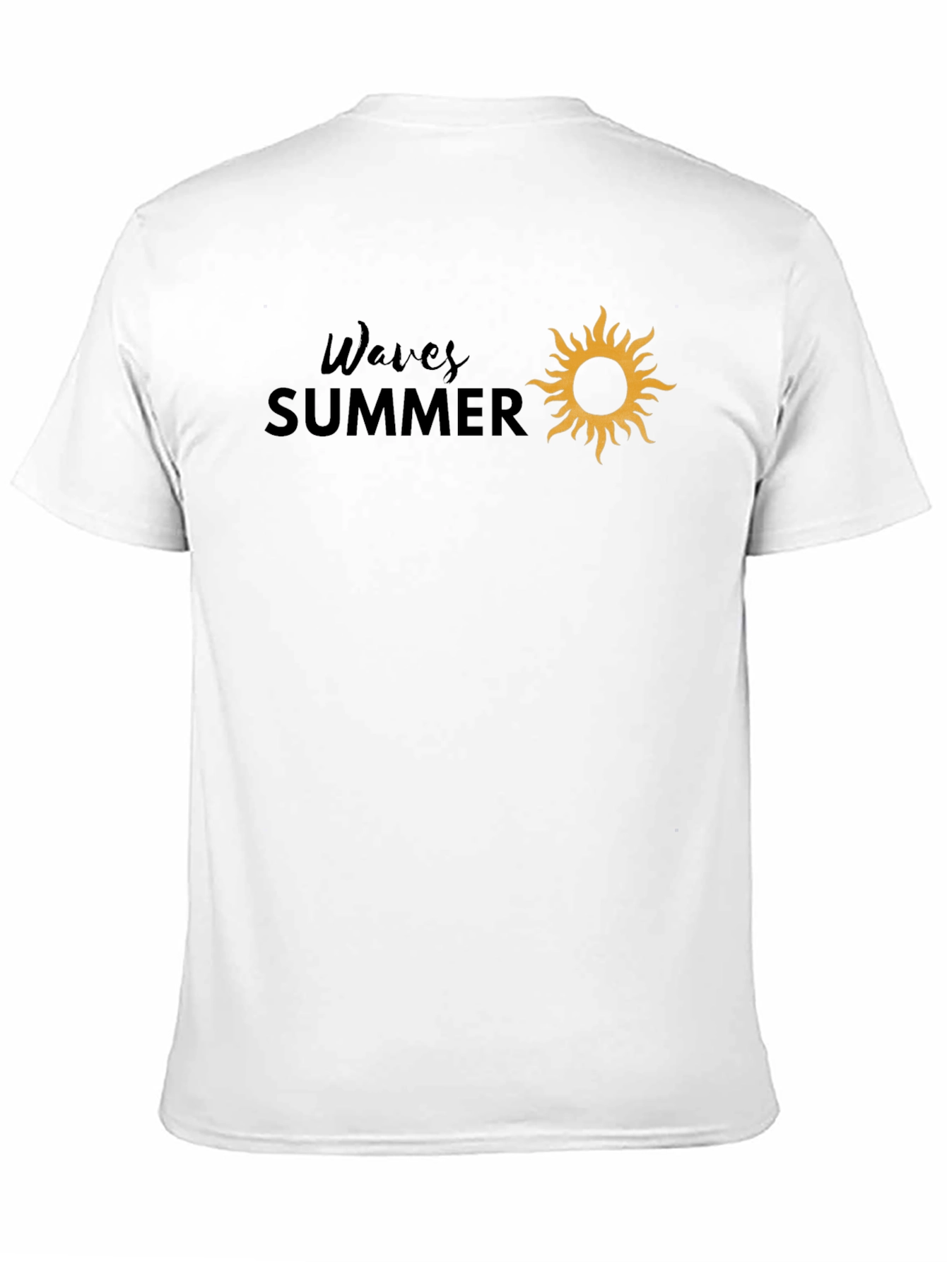 Waves Summer Graphic Tee - Black Cotton T-Shirt