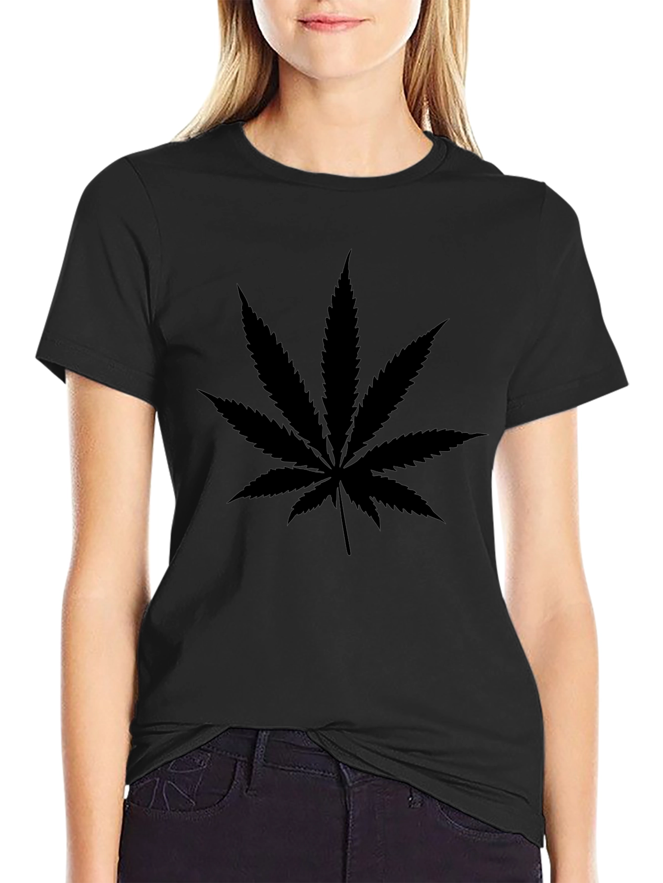 Cannabis Leaf Black T-Shirt