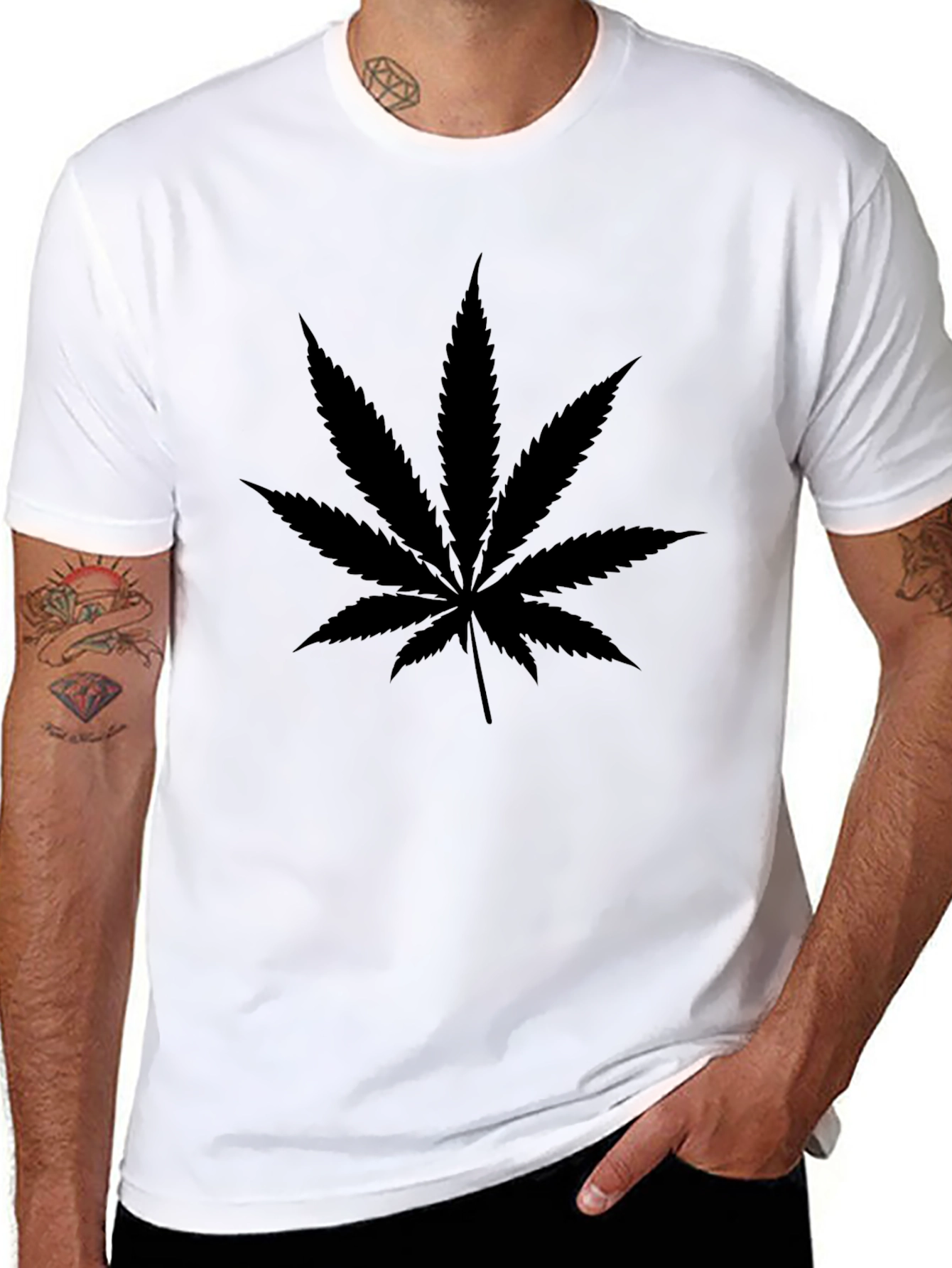 Cannabis Leaf Black T-Shirt