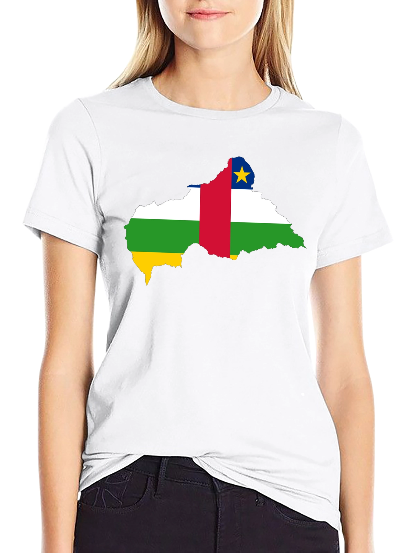 Central African Republic Flag T-Shirt - Black