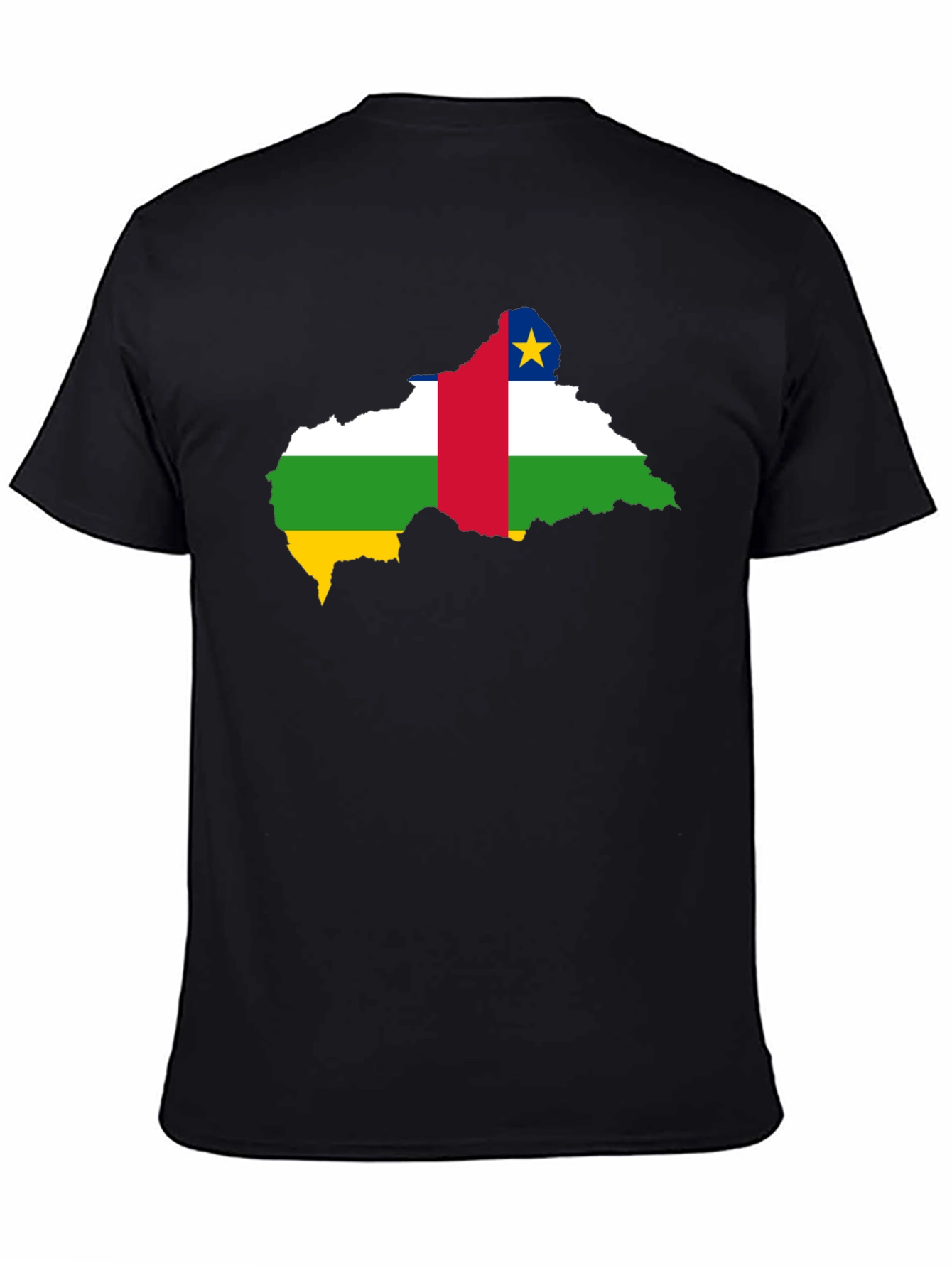 Central African Republic Flag T-Shirt - Black