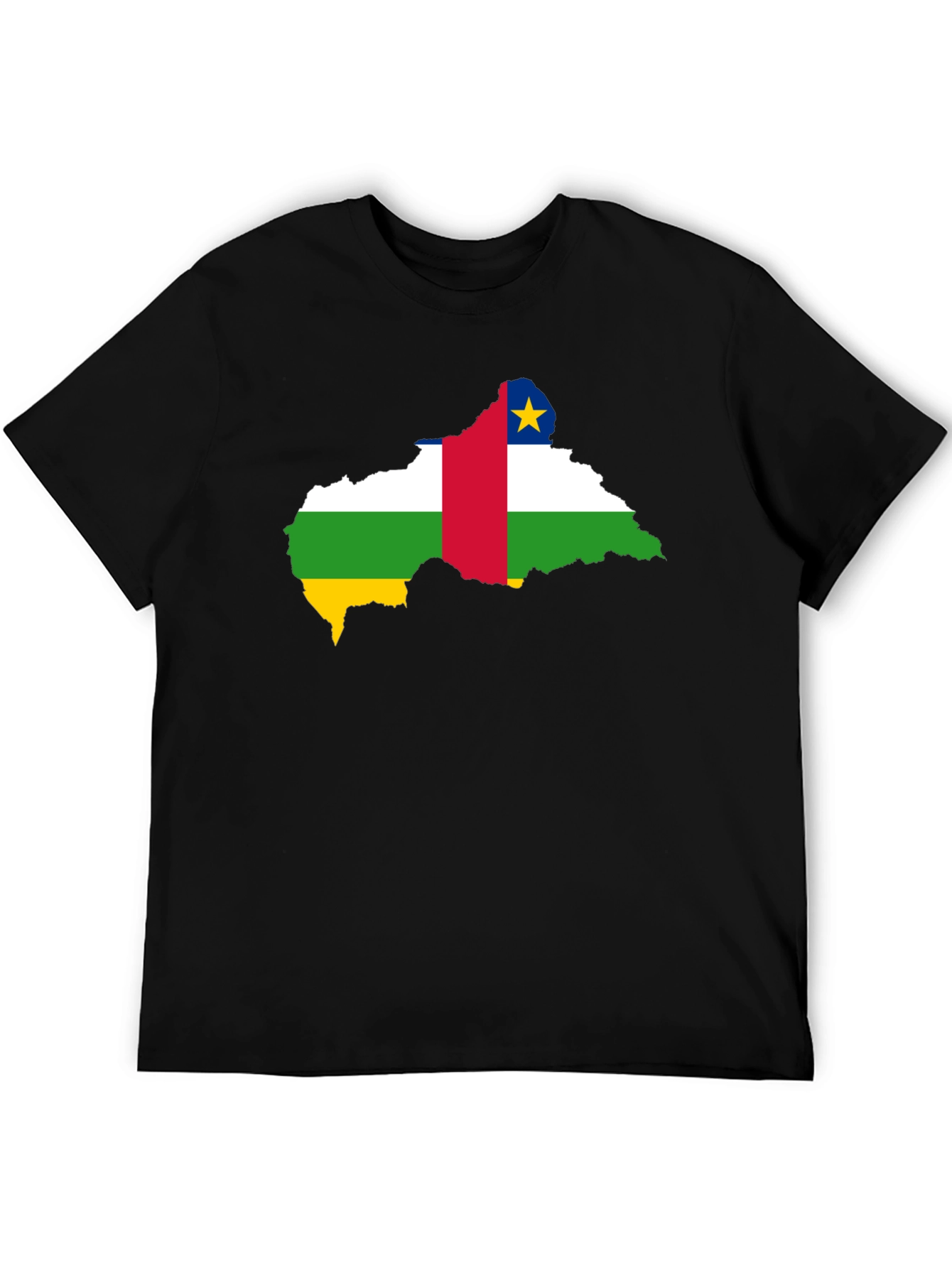 Central African Republic Flag T-Shirt - Black