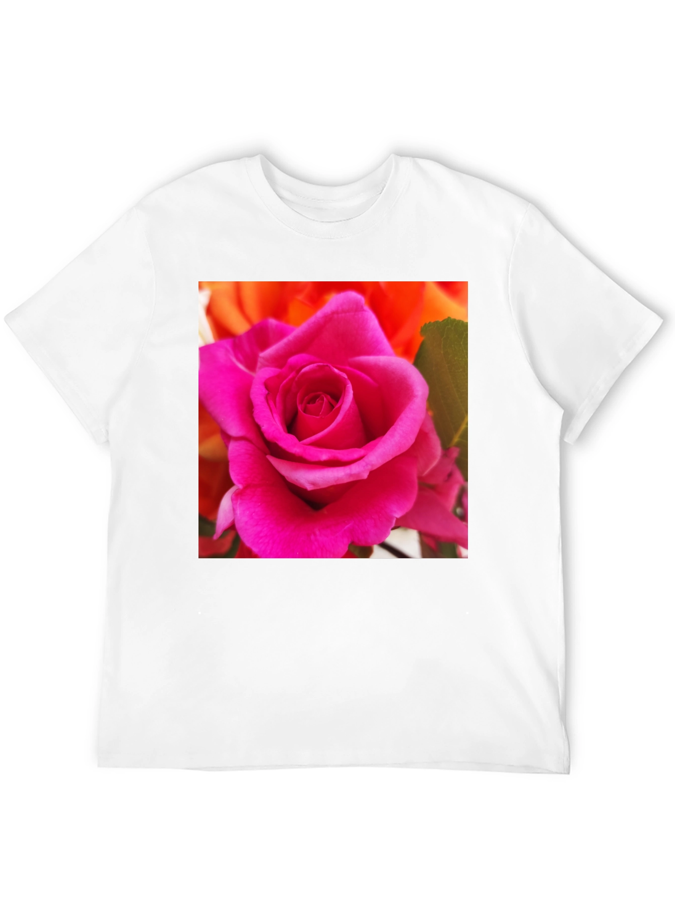 Floral Rose Graphic Tee - Modern Black T-Shirt