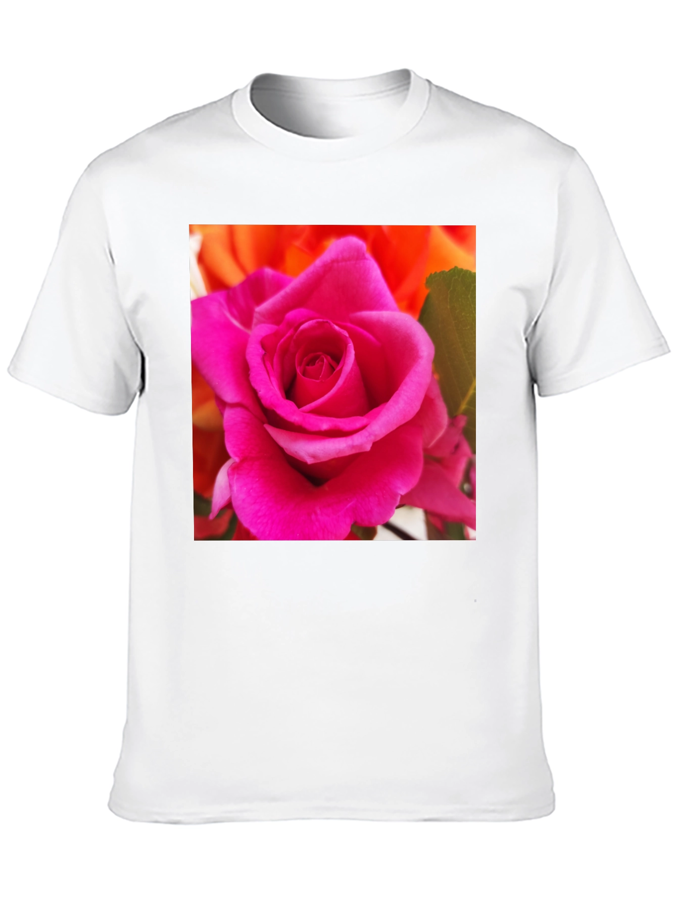 Floral Rose Graphic Tee - Modern Black T-Shirt