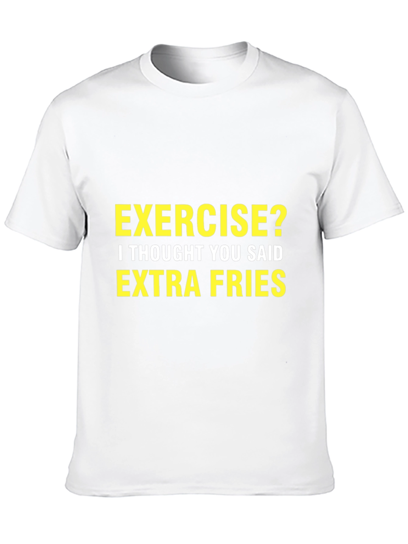 Exercise? Extra Fries Black Graphic Tee