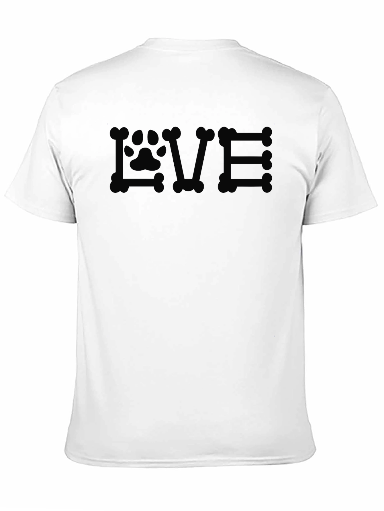 Dog Lover Paw Print T-Shirt - Bone Lettering