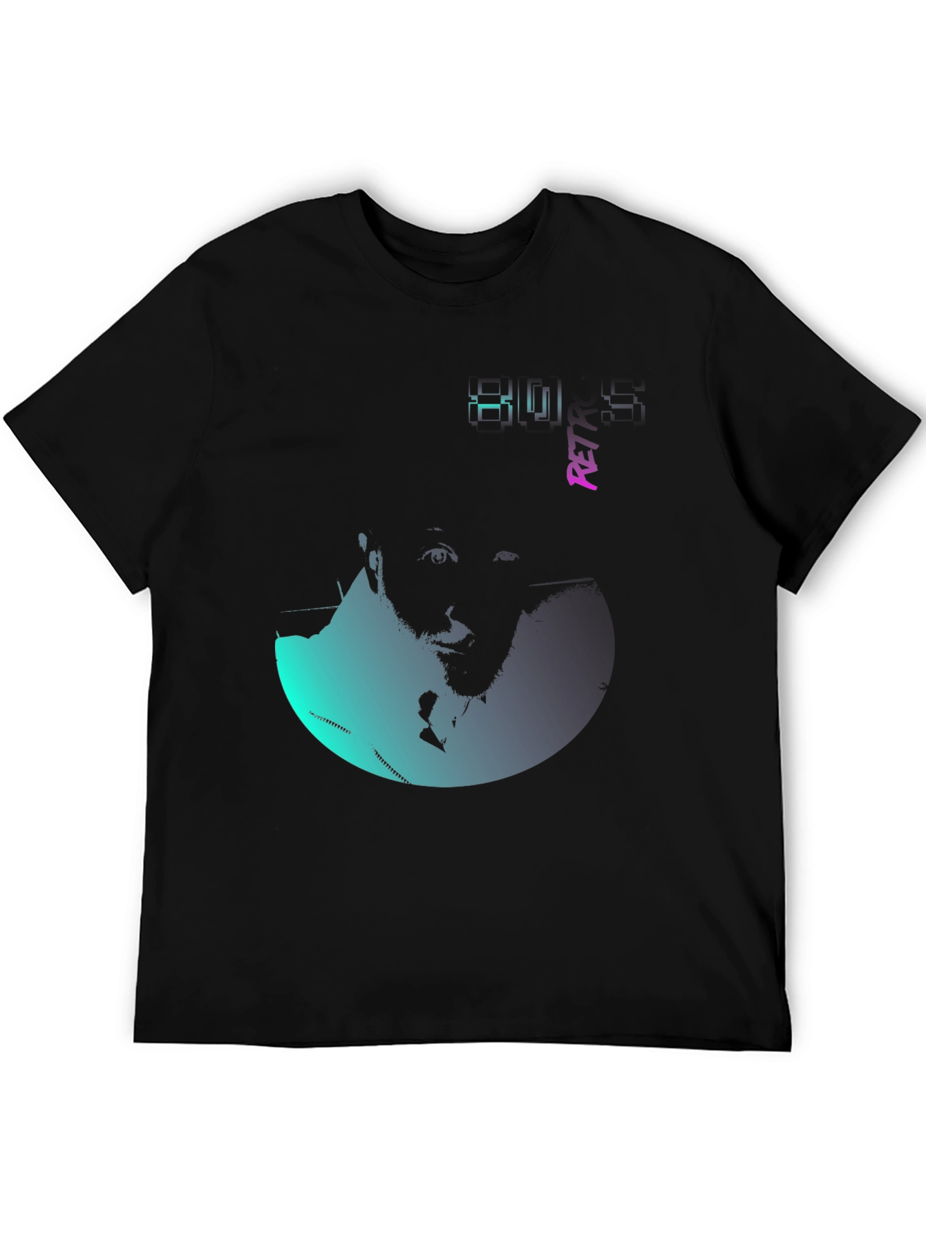 Retro Portrait Graphic Print T-Shirt
