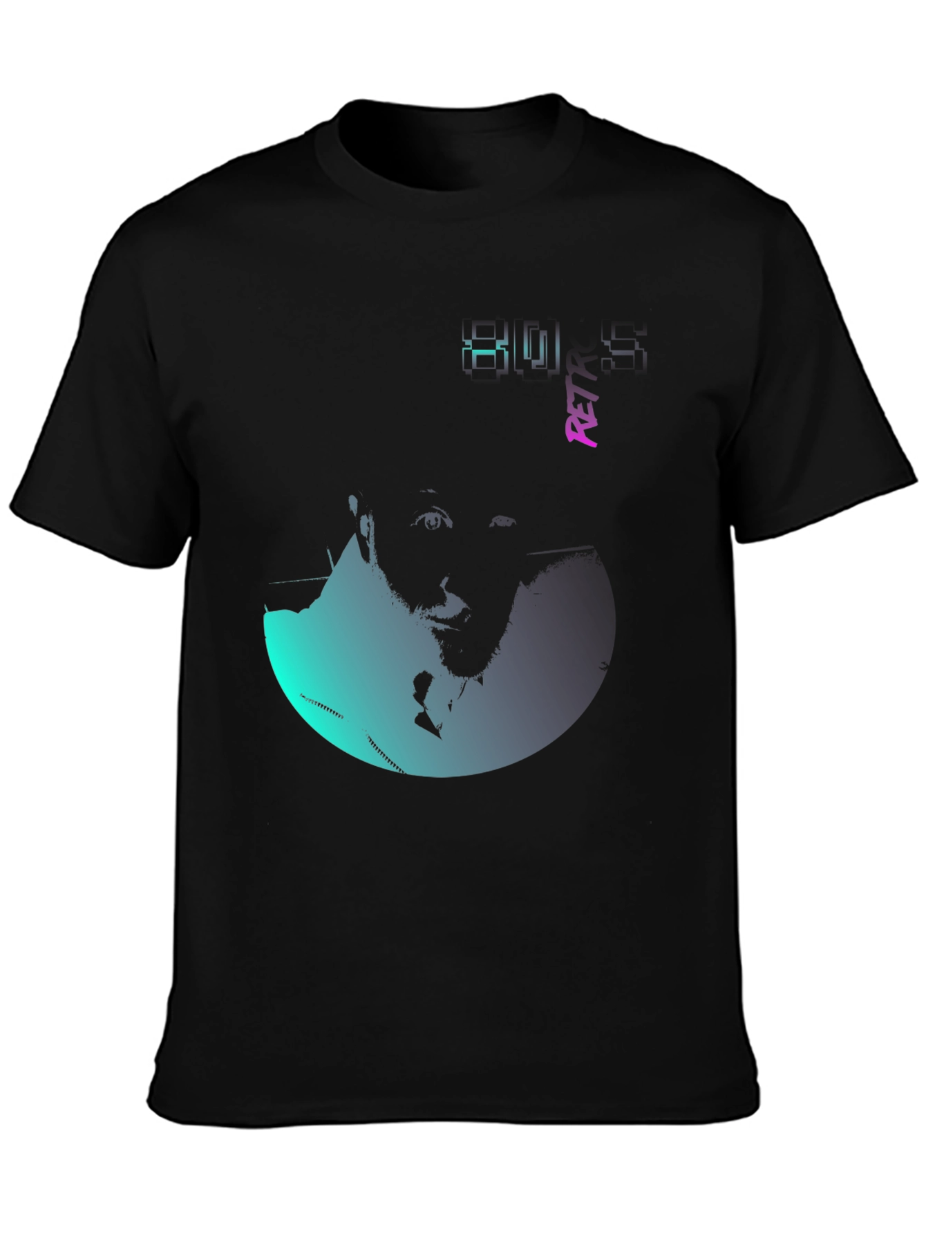 Retro Portrait Graphic Print T-Shirt