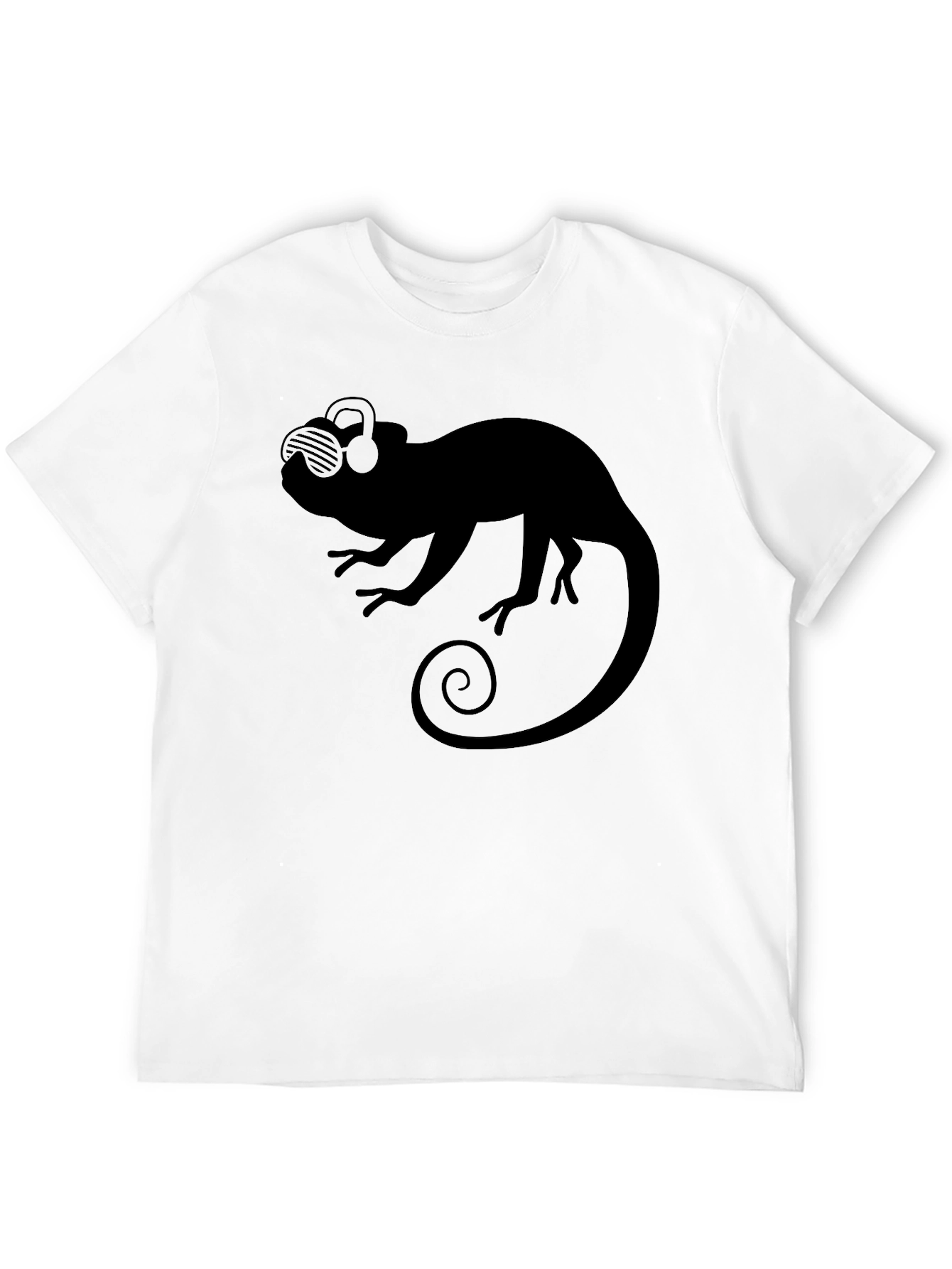 Cool Chameleon Tee - Black Graphic T-Shirt
