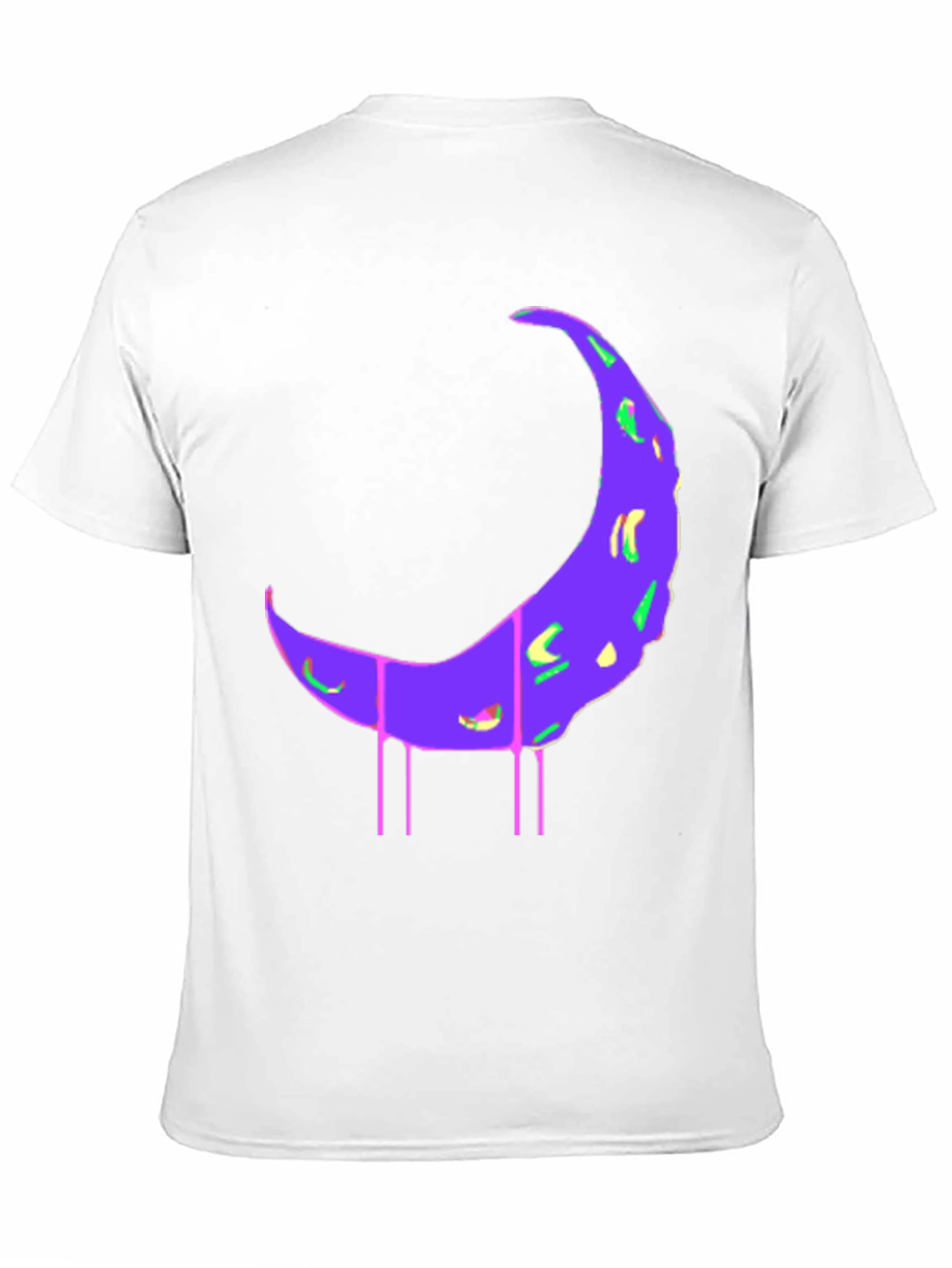 Black T-Shirt with Abstract Moon Print
