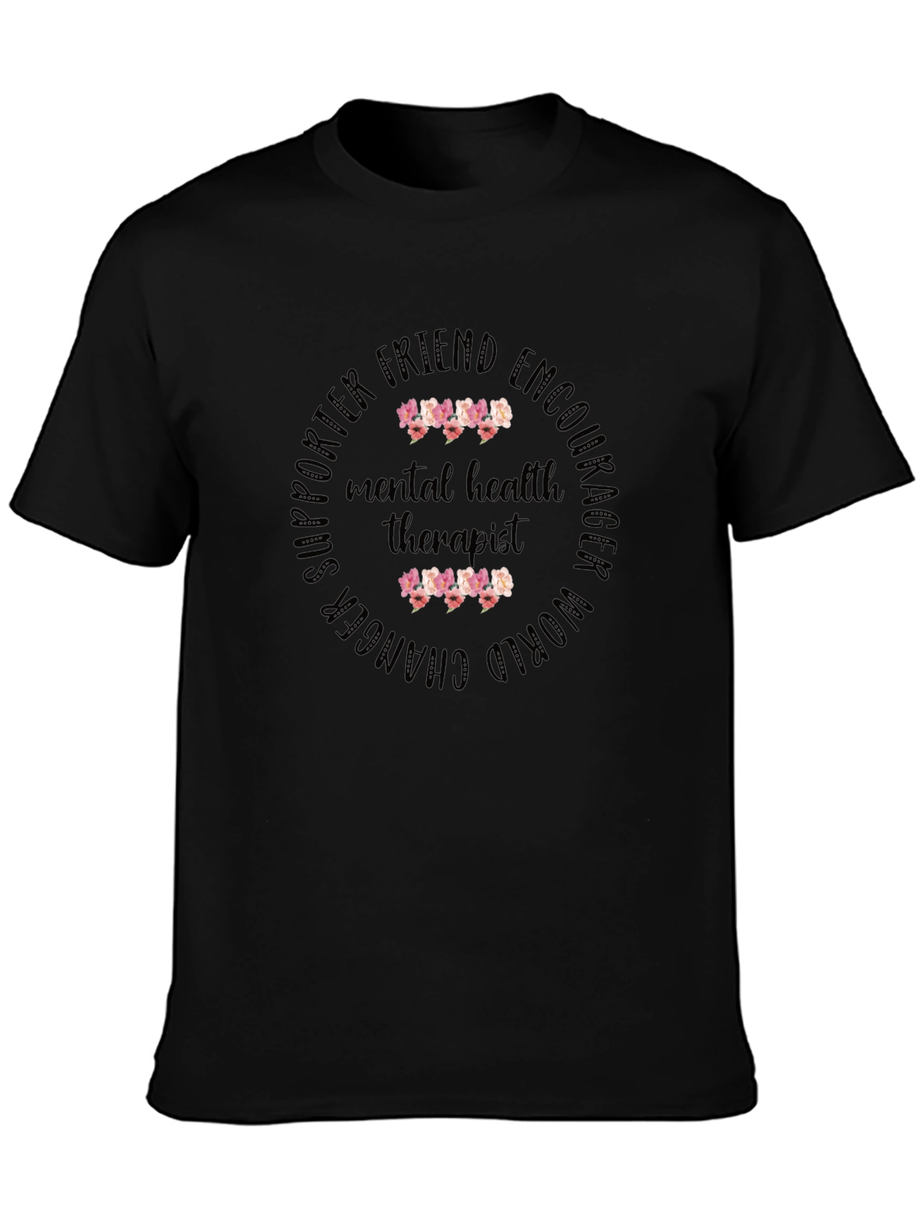 Mental Health Therapist Floral T-Shirt