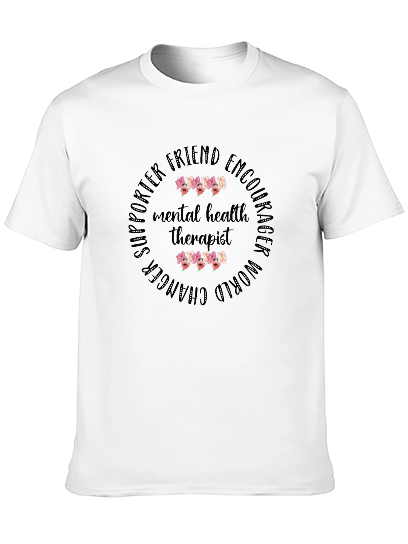 Mental Health Therapist Floral T-Shirt