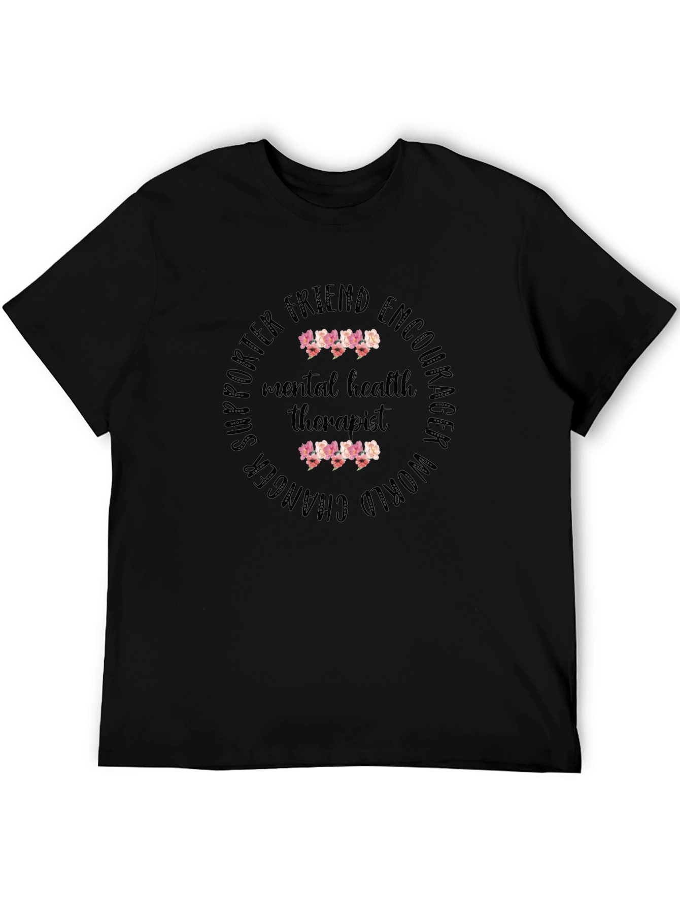 Mental Health Therapist Floral T-Shirt