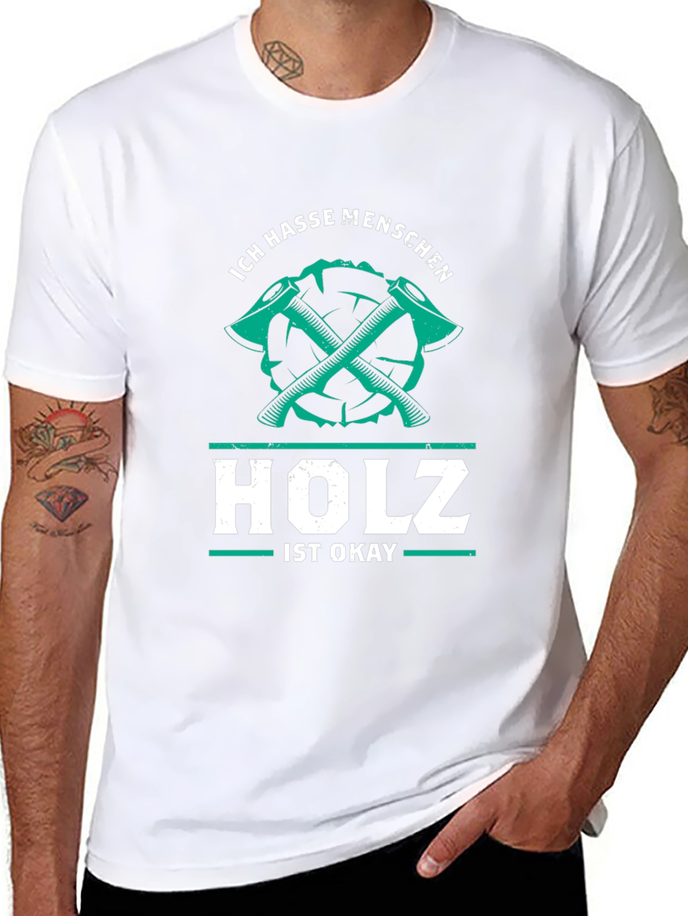 Ich Hasse Menschen Holz Ist Okay Graphic Tee