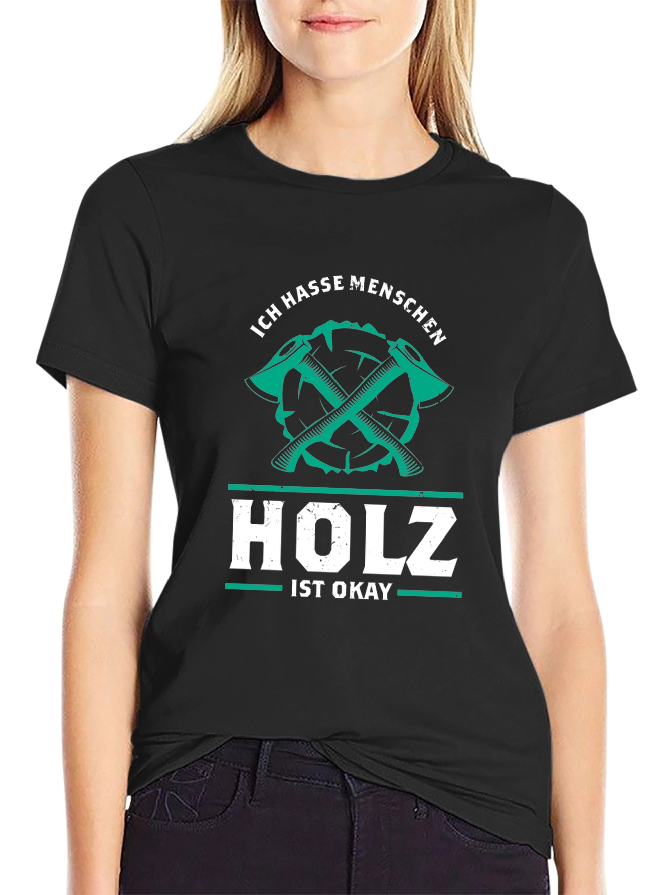 Ich Hasse Menschen Holz Ist Okay Graphic Tee
