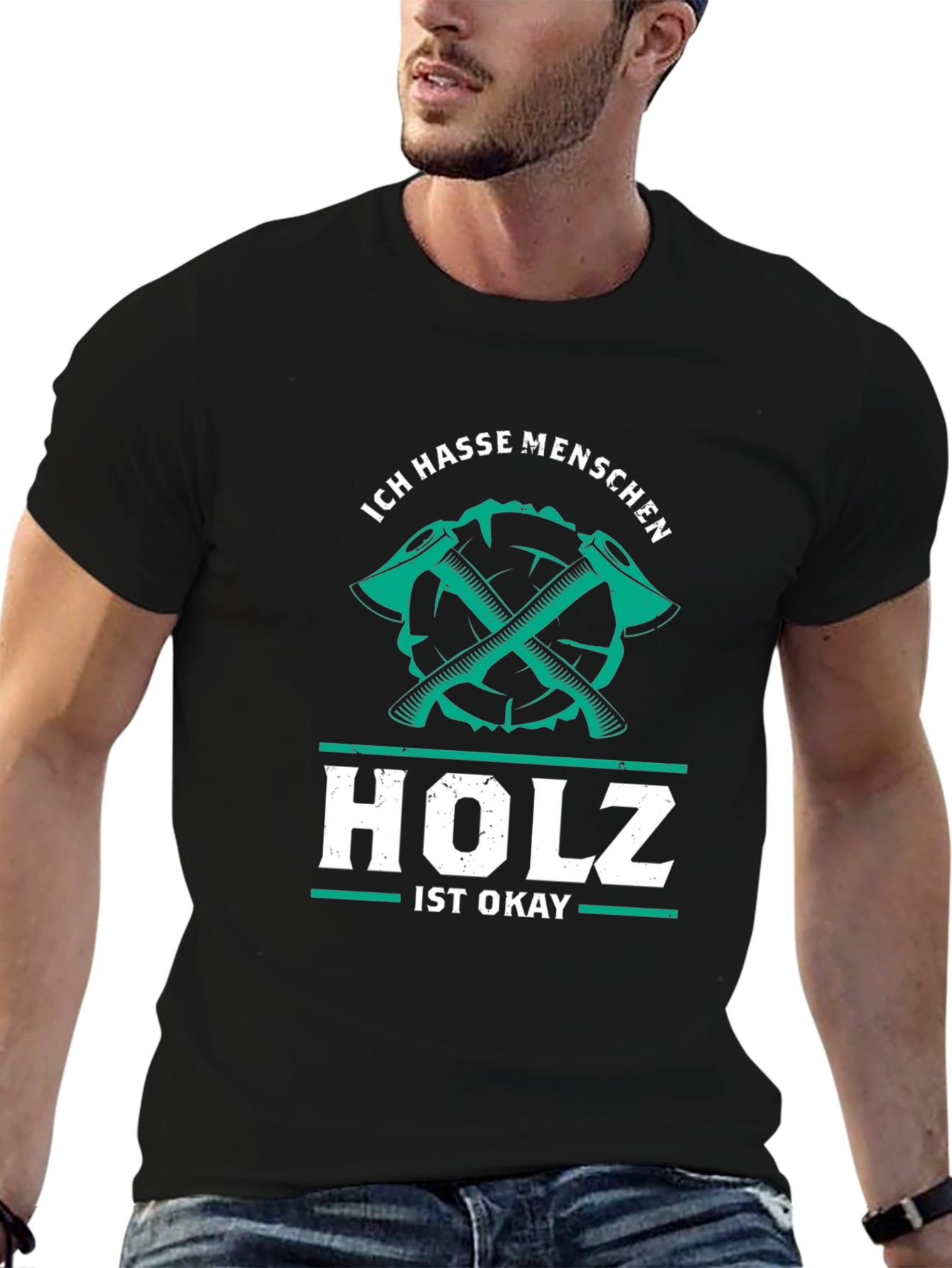 Ich Hasse Menschen Holz Ist Okay Graphic Tee