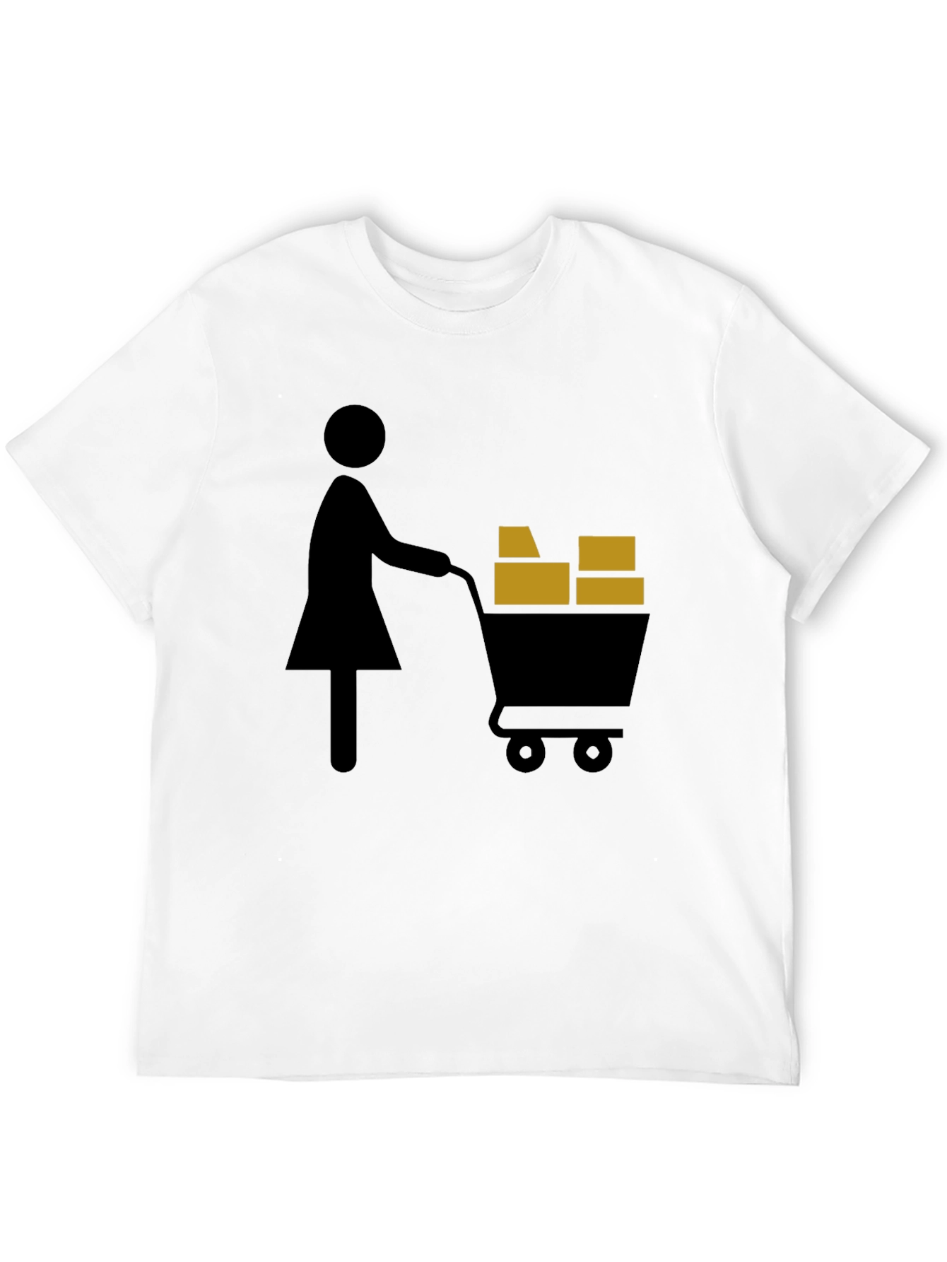 Shopping Cart T-Shirt Graphic Tee Black