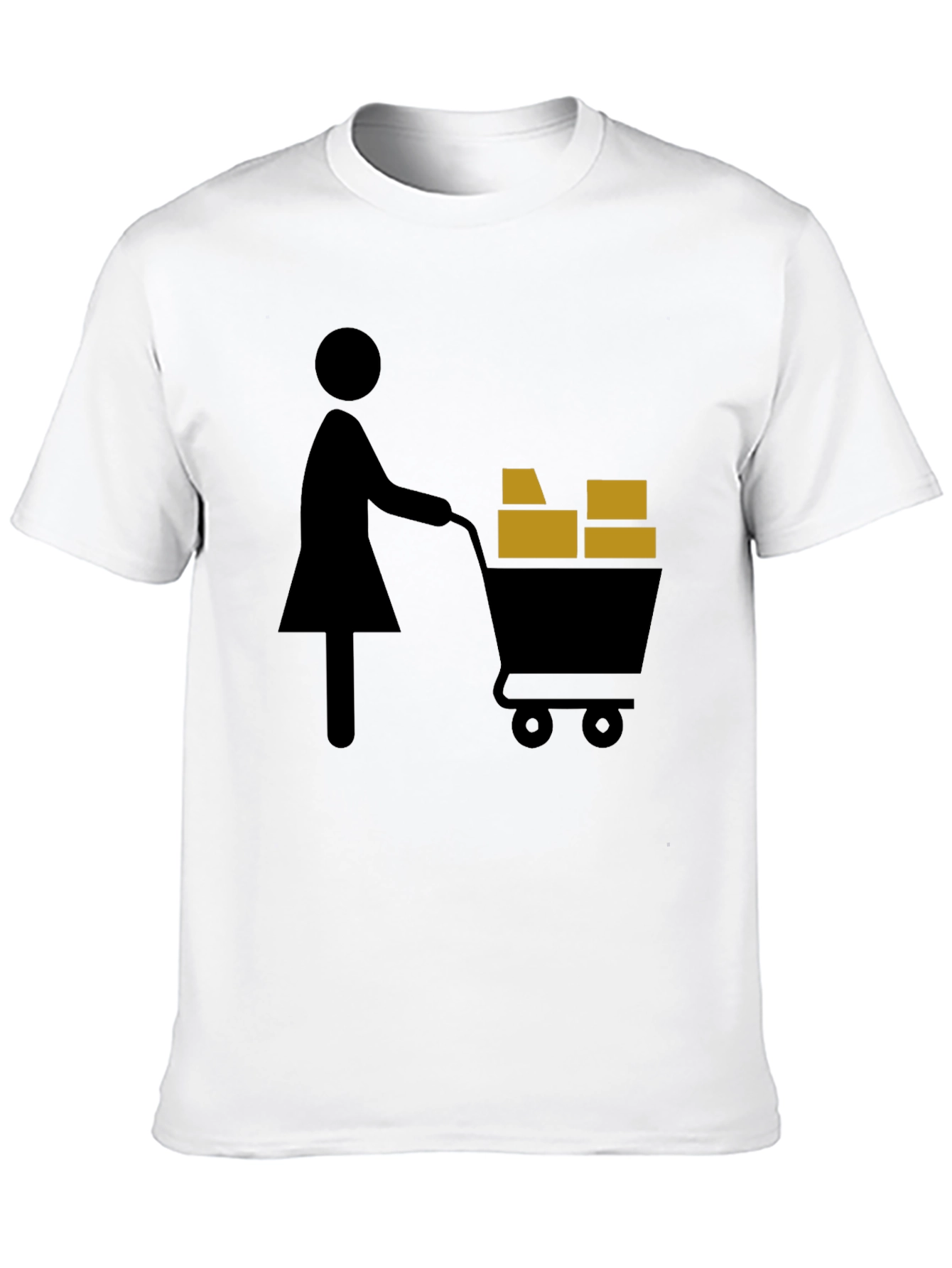 Shopping Cart T-Shirt Graphic Tee Black