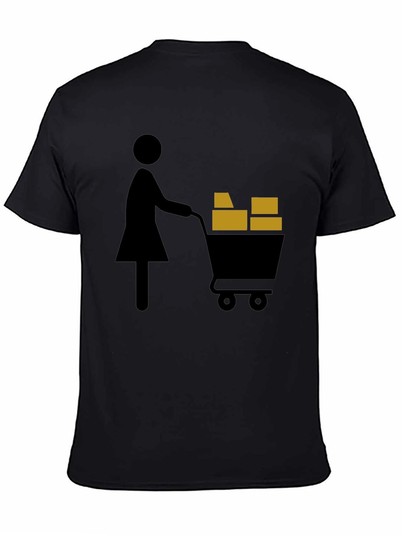 Shopping Cart T-Shirt Graphic Tee Black