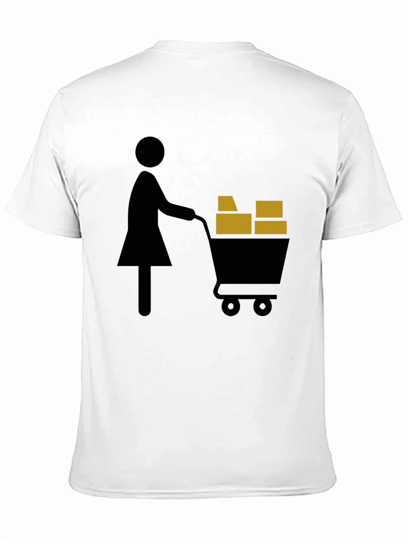 Shopping Cart T-Shirt Graphic Tee Black