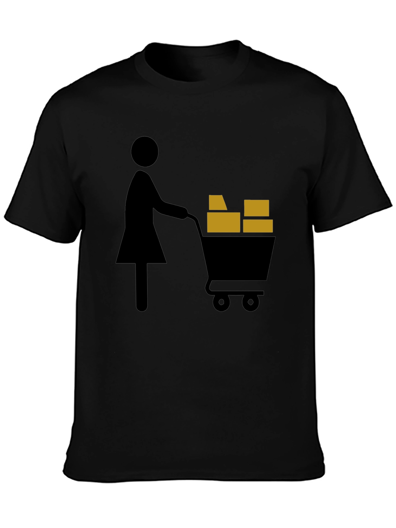Shopping Cart T-Shirt Graphic Tee Black