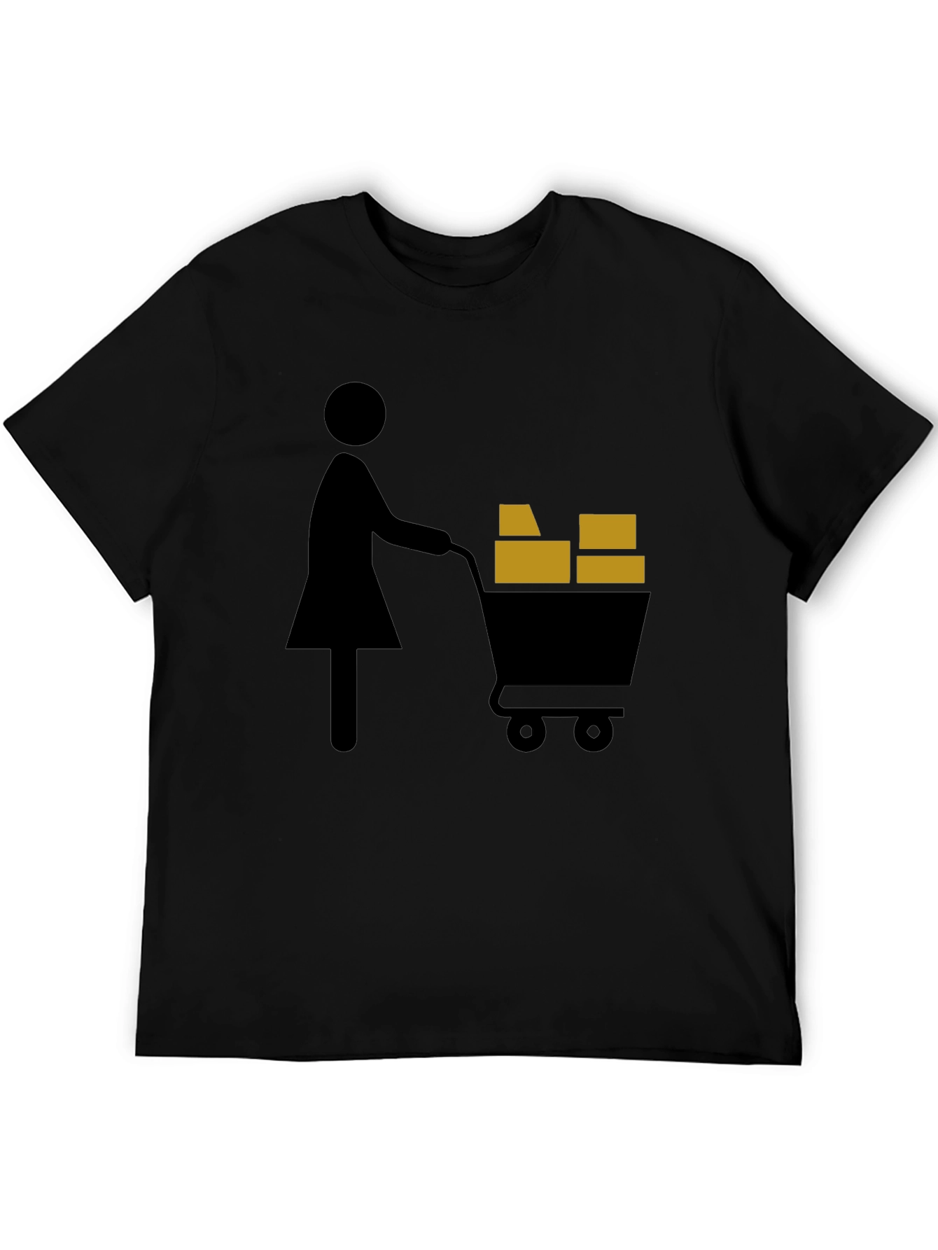 Shopping Cart T-Shirt Graphic Tee Black