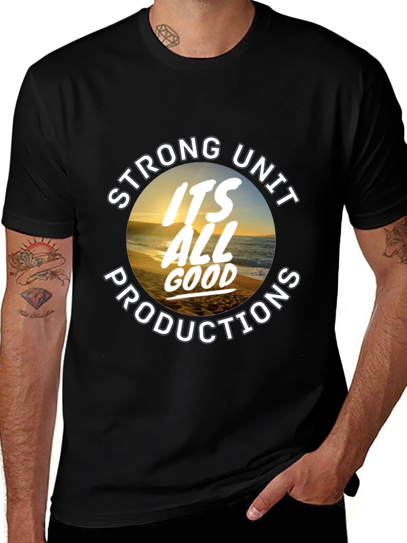 Strong Unit Productions Black Graphic Tee