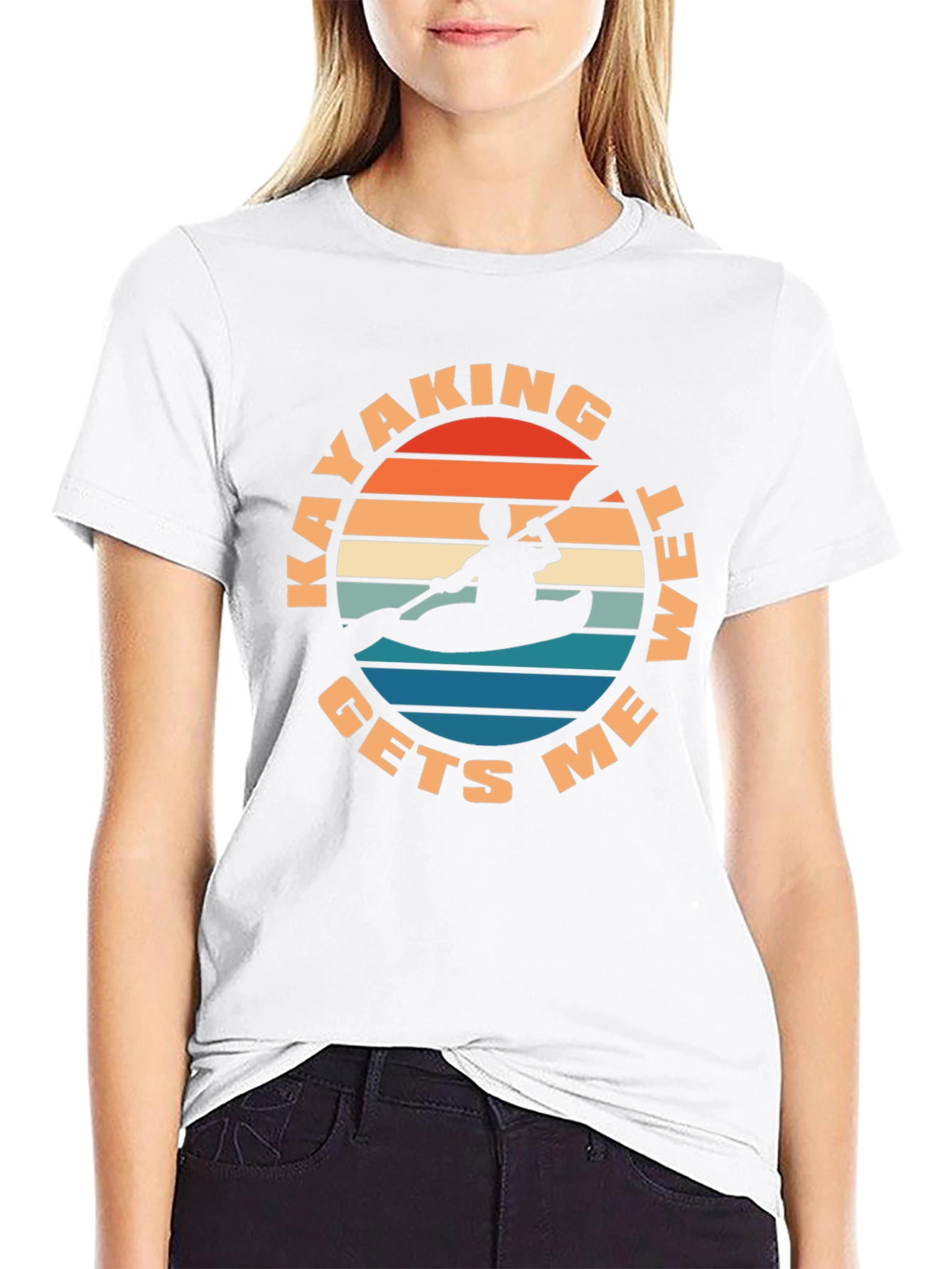 Kayaking Gets Me Wet T-Shirt - Retro Design