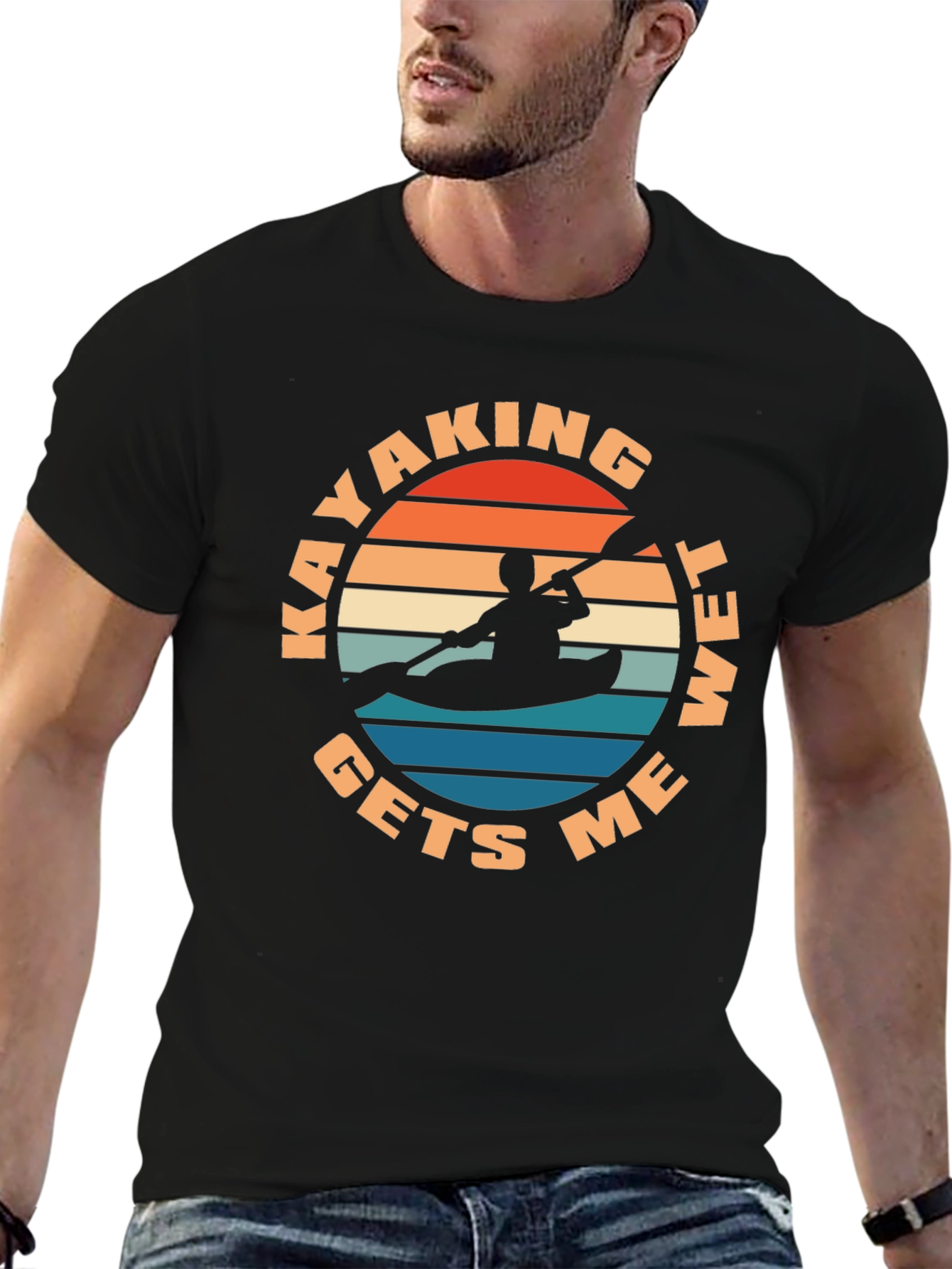 Kayaking Gets Me Wet T-Shirt - Retro Design