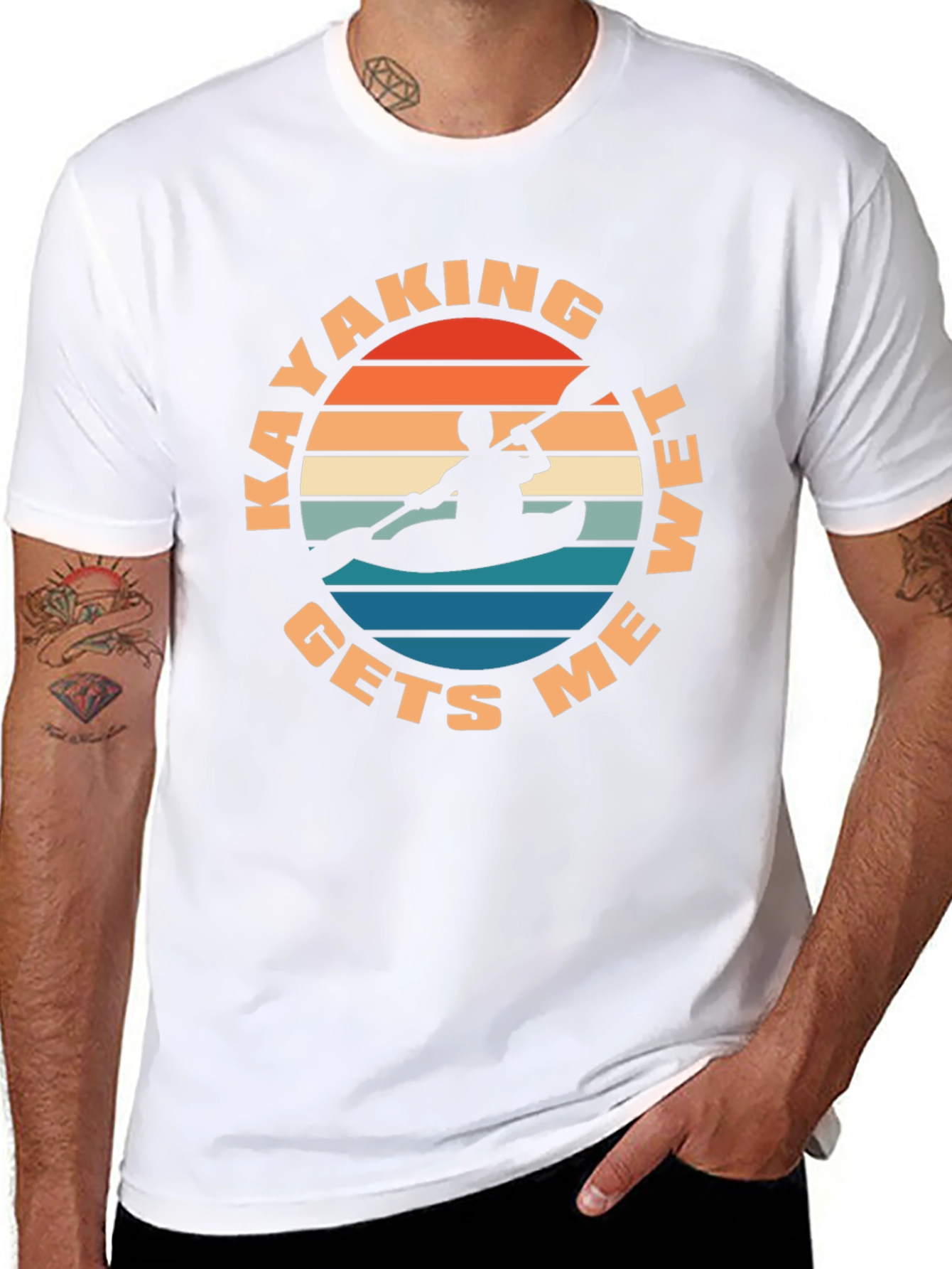 Kayaking Gets Me Wet T-Shirt - Retro Design