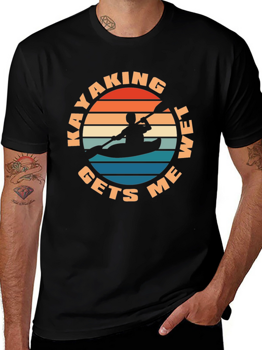 Kayaking Gets Me Wet T-Shirt - Retro Design