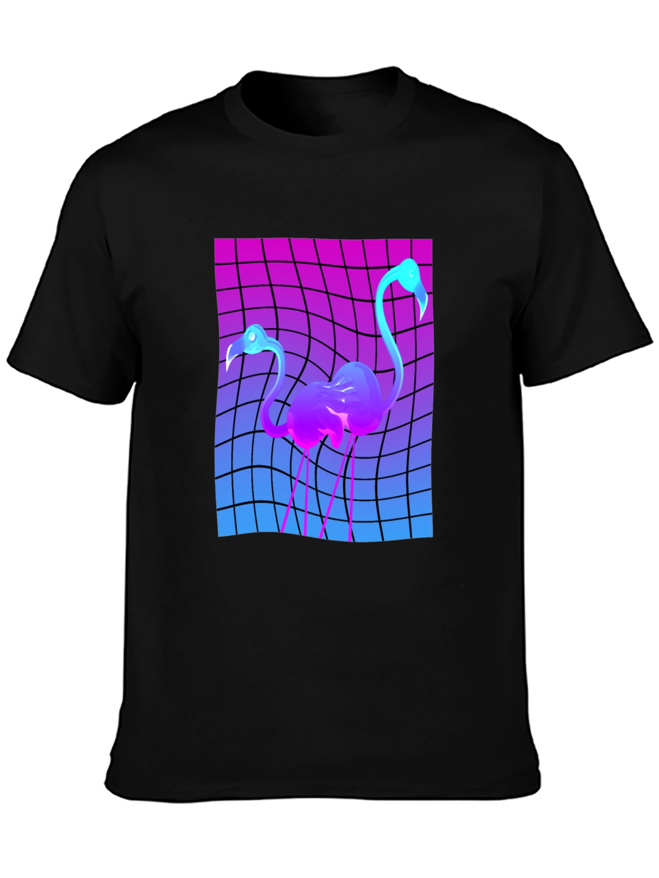 Retro Flamingo Graphic T-Shirt - Vaporwave Style Tee