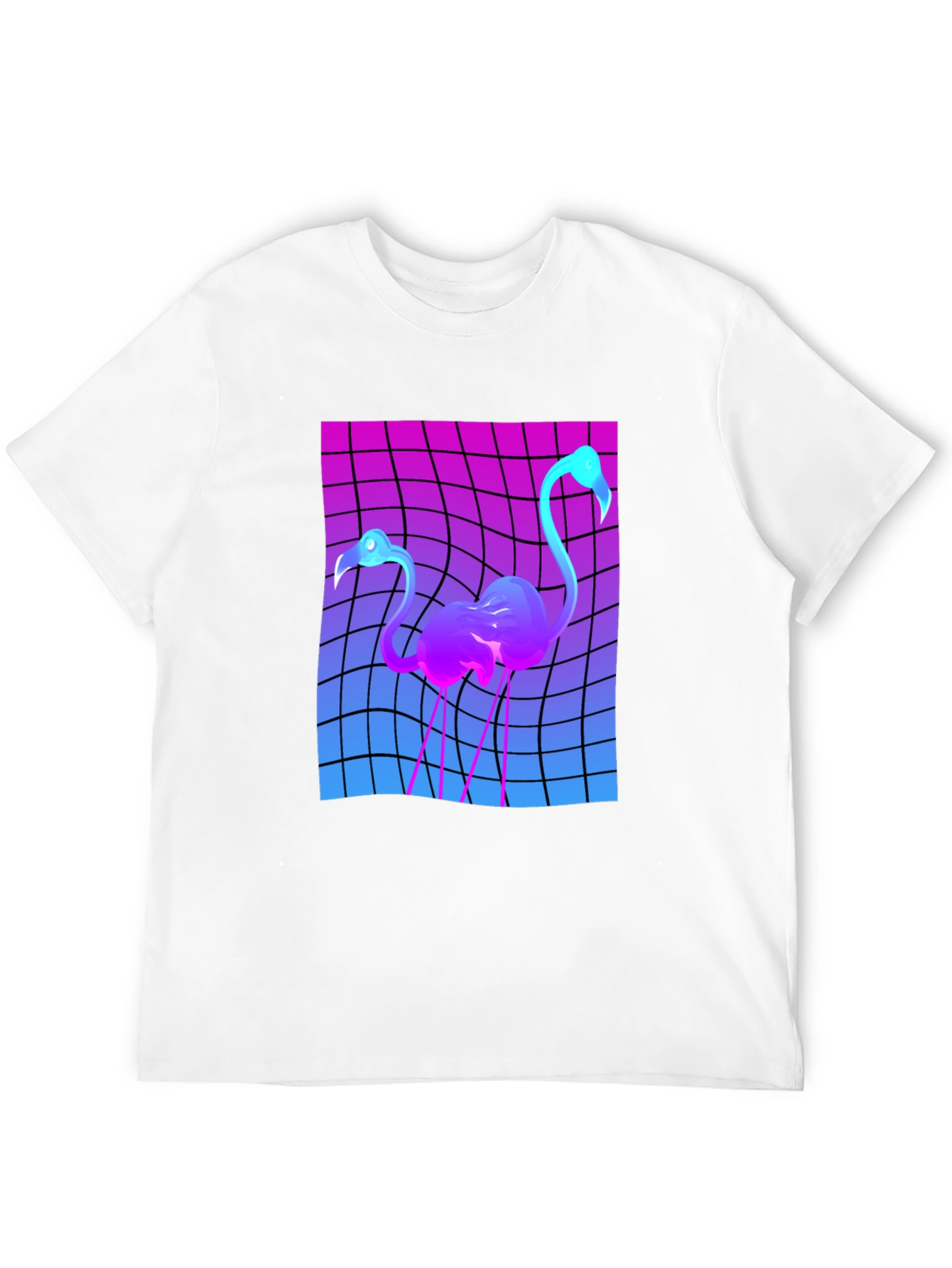 Retro Flamingo Graphic T-Shirt - Vaporwave Style Tee