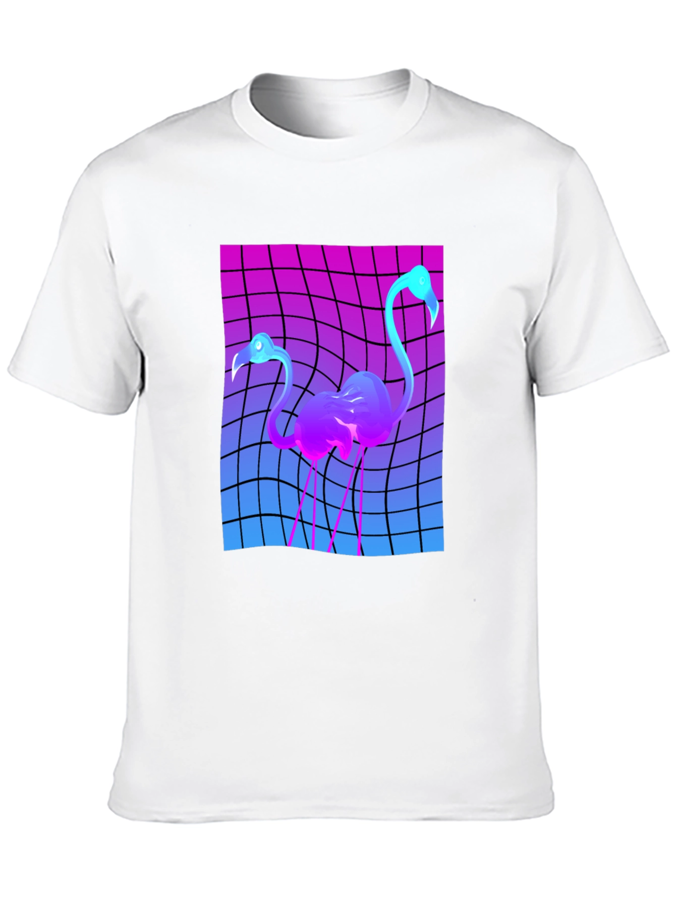Retro Flamingo Graphic T-Shirt - Vaporwave Style Tee