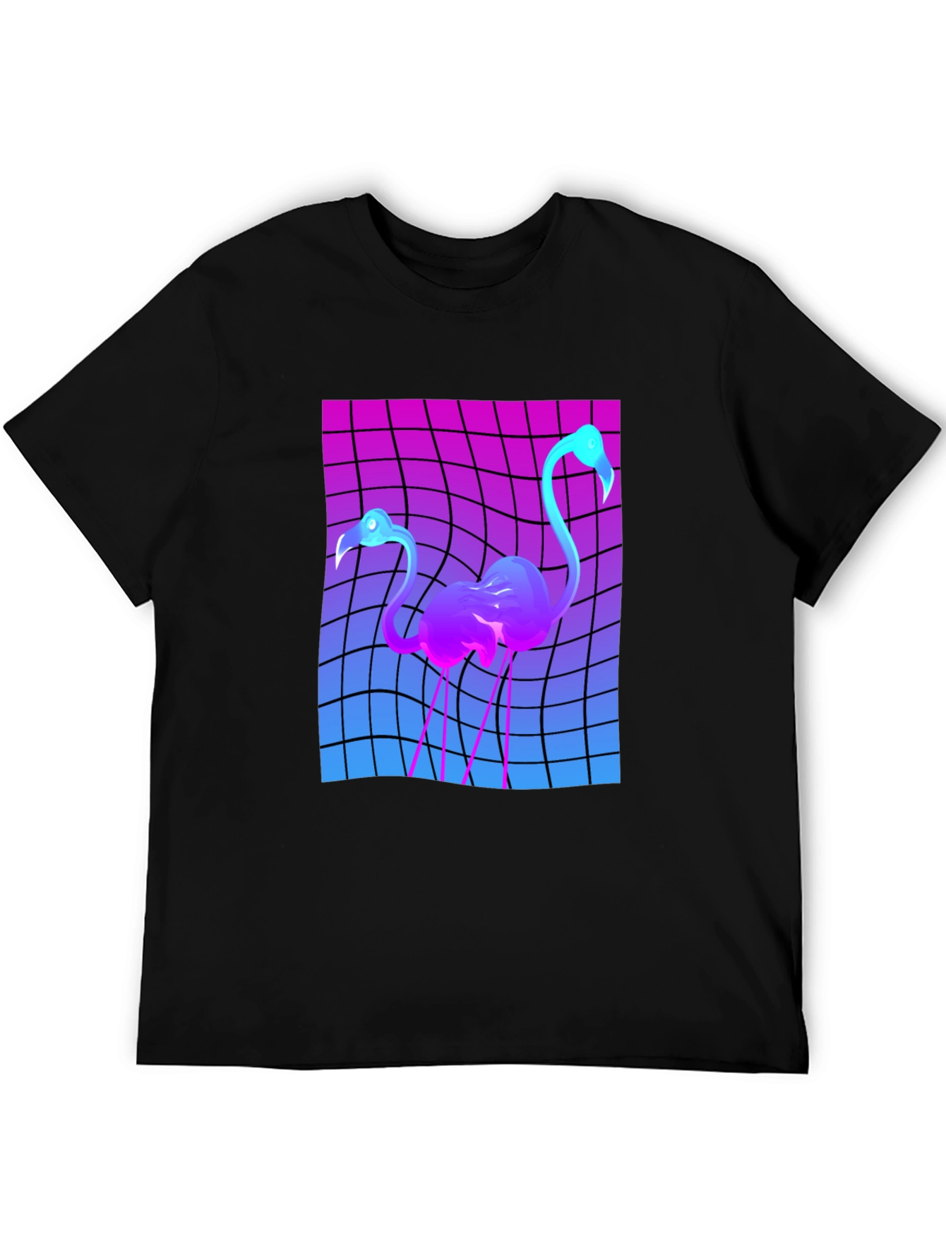 Retro Flamingo Graphic T-Shirt - Vaporwave Style Tee