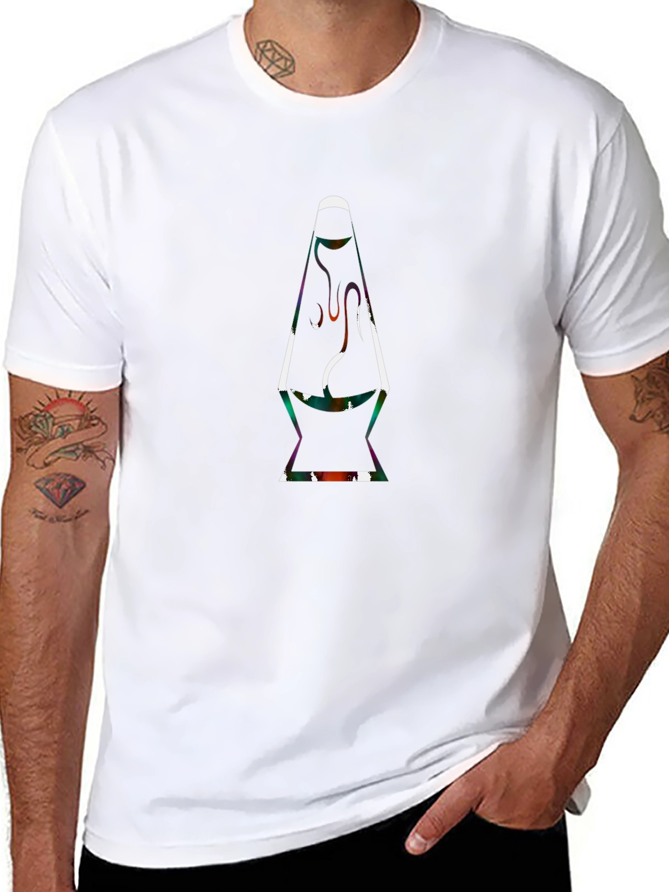 Retro Lava Lamp Graphic Tee - Classic Black T-Shirt
